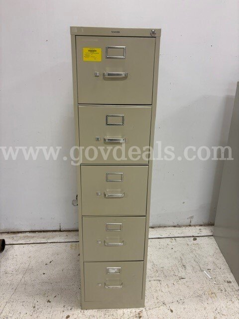 Vertical Five Drawer Filing Cabinet