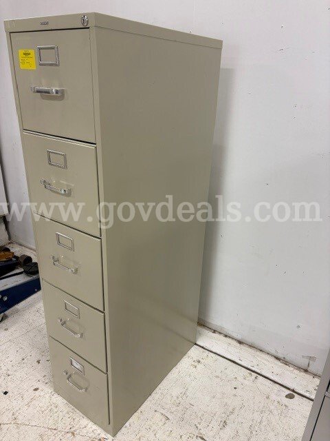 Vertical Five Drawer Filing Cabinet HON  Government Surplus Auction - Photo #2