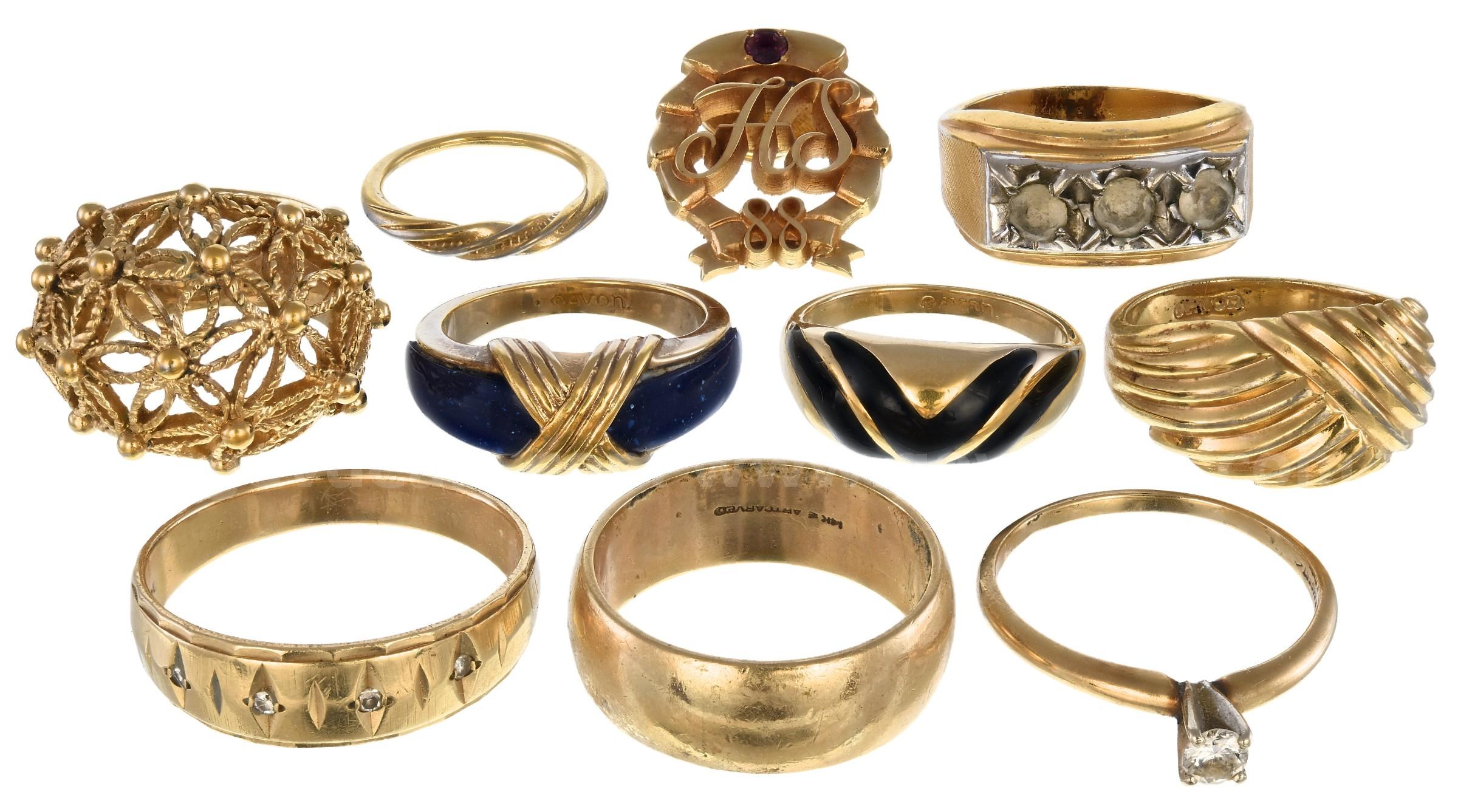 Gold, Diamond & Costume Jewelry Lot