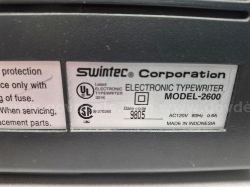 Swintec Model 2600 Typewriter Swintec 2600 Government Surplus Auction - Photo #3