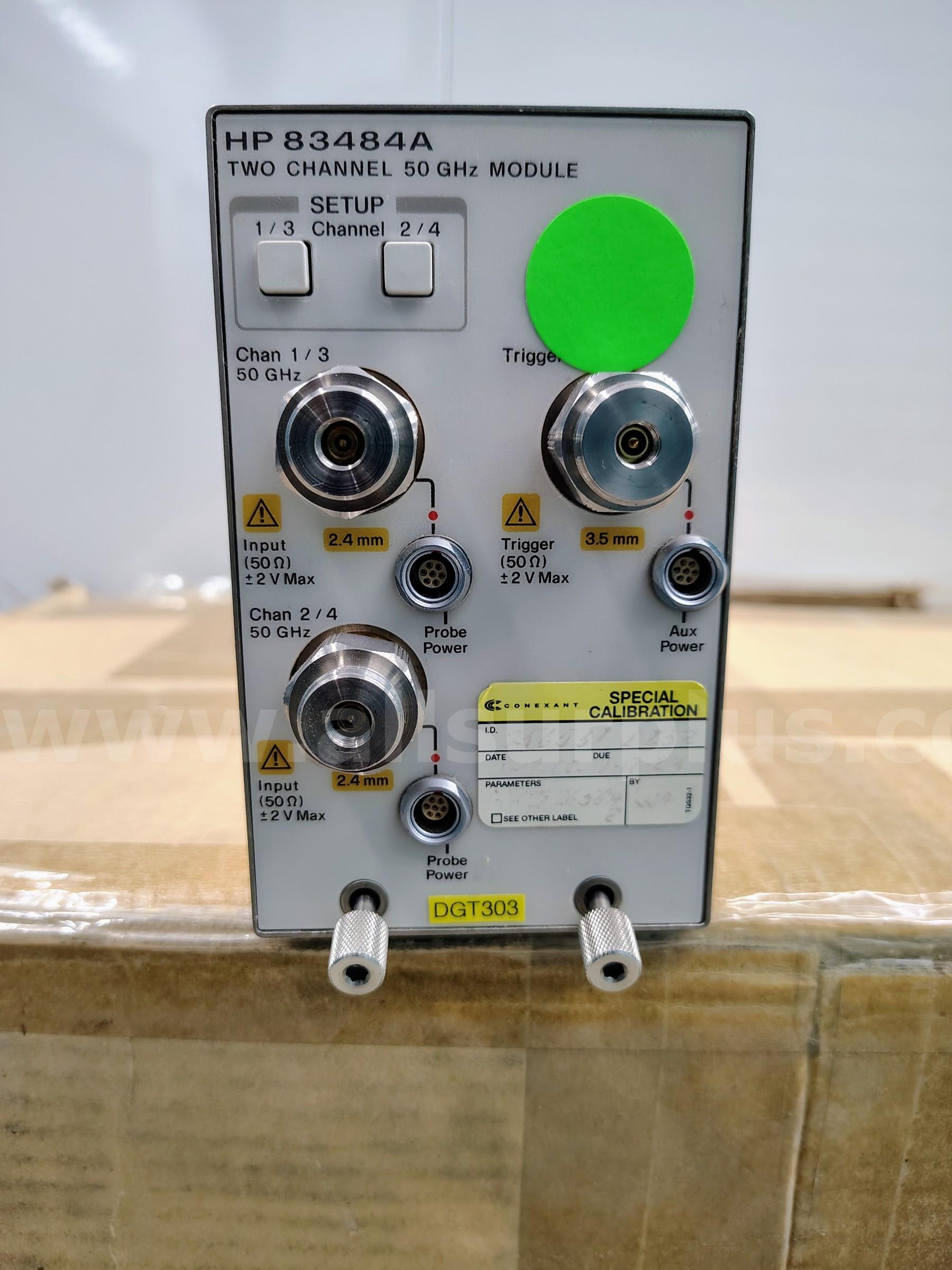 1LOT 1ea. HP 83484A Dual Two Channel 50GHz Electrical Plug HP  Government Surplus Auction - Primary Photo