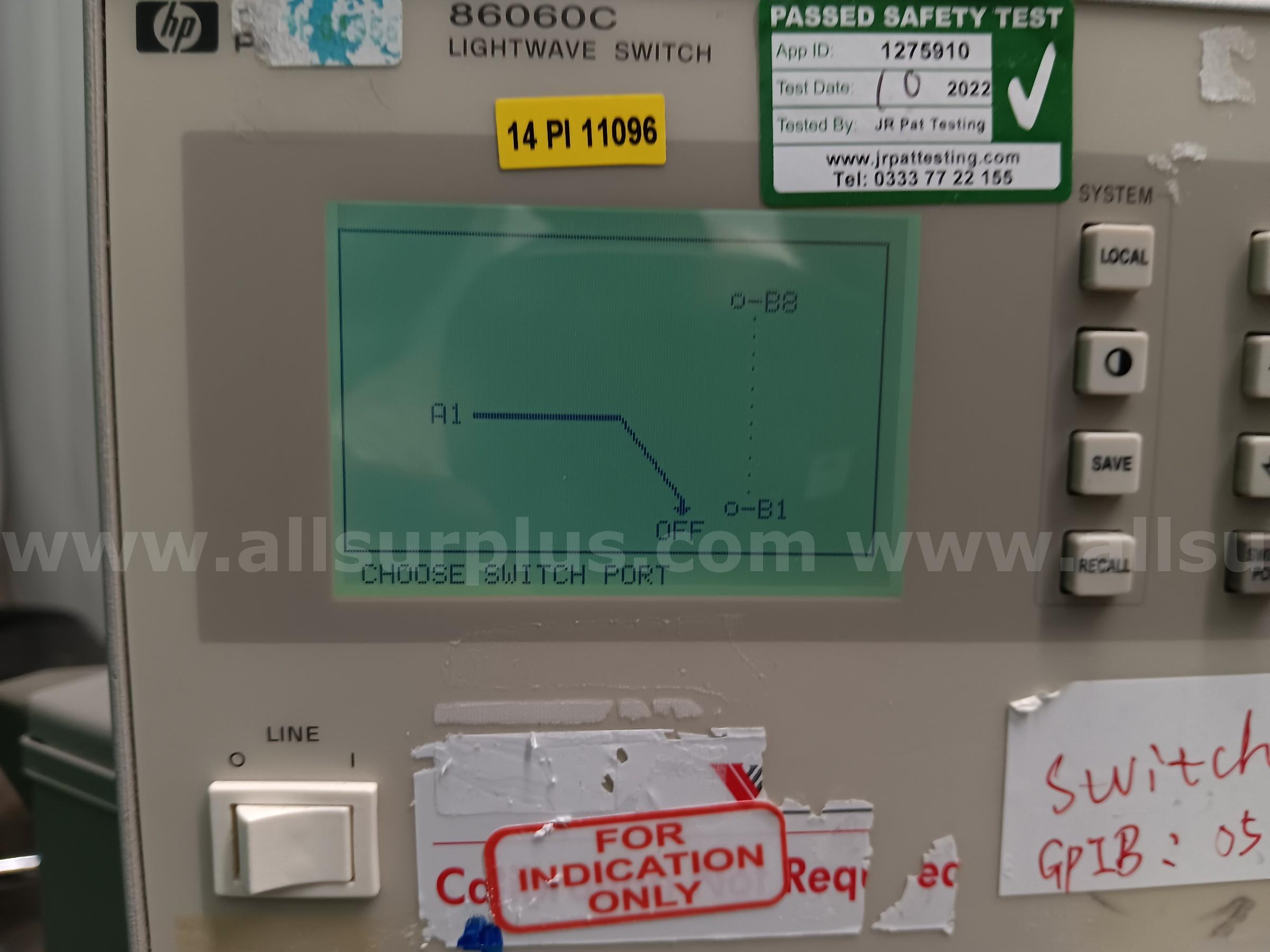 1 LOT 1ea.  1HP 86060C  LIGHTWAVE SWITCH HP  Government Surplus Auction - Primary Photo