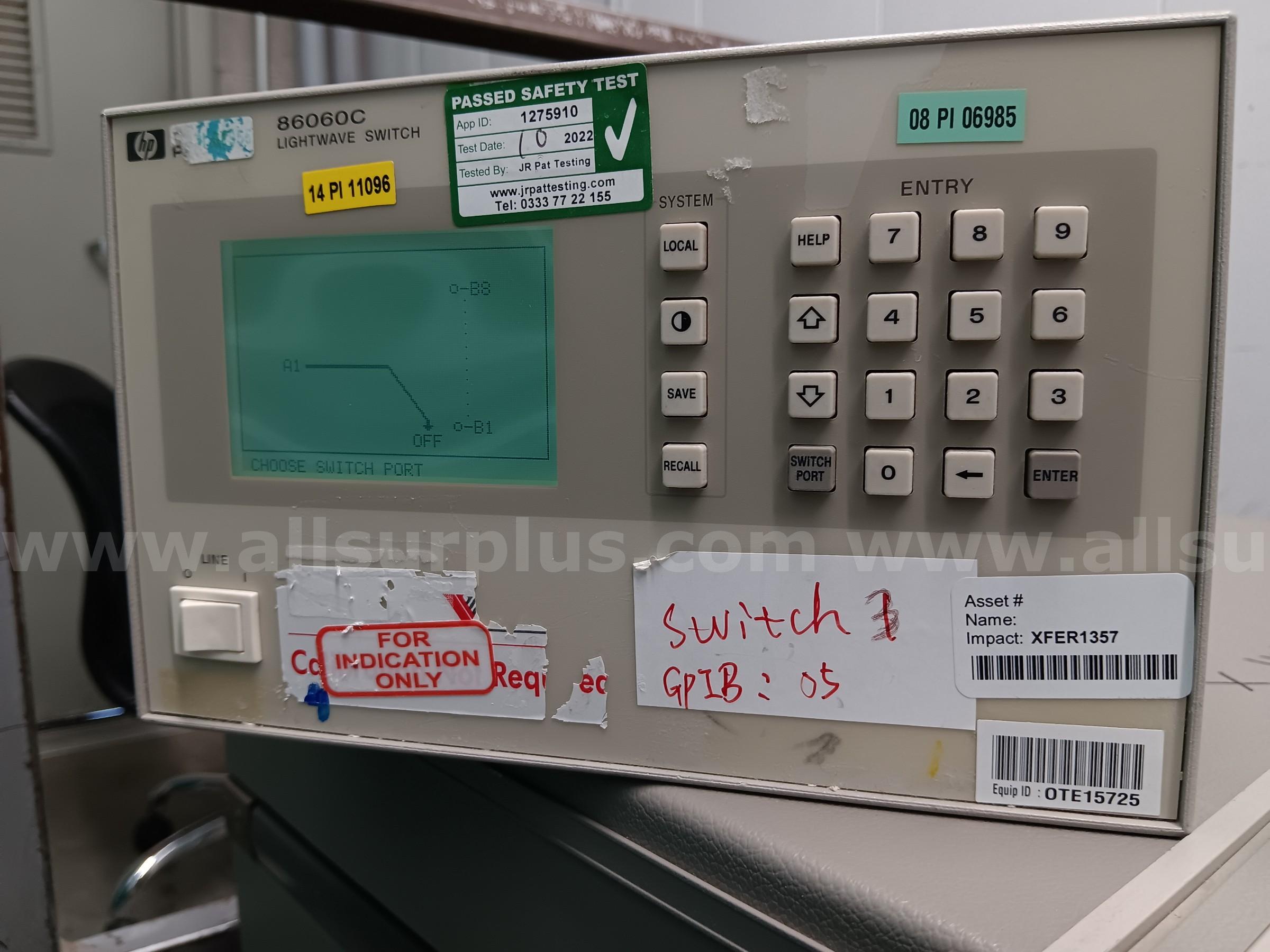 1 LOT 1ea.  1HP 86060C  LIGHTWAVE SWITCH HP  Government Surplus Auction - Photo #2