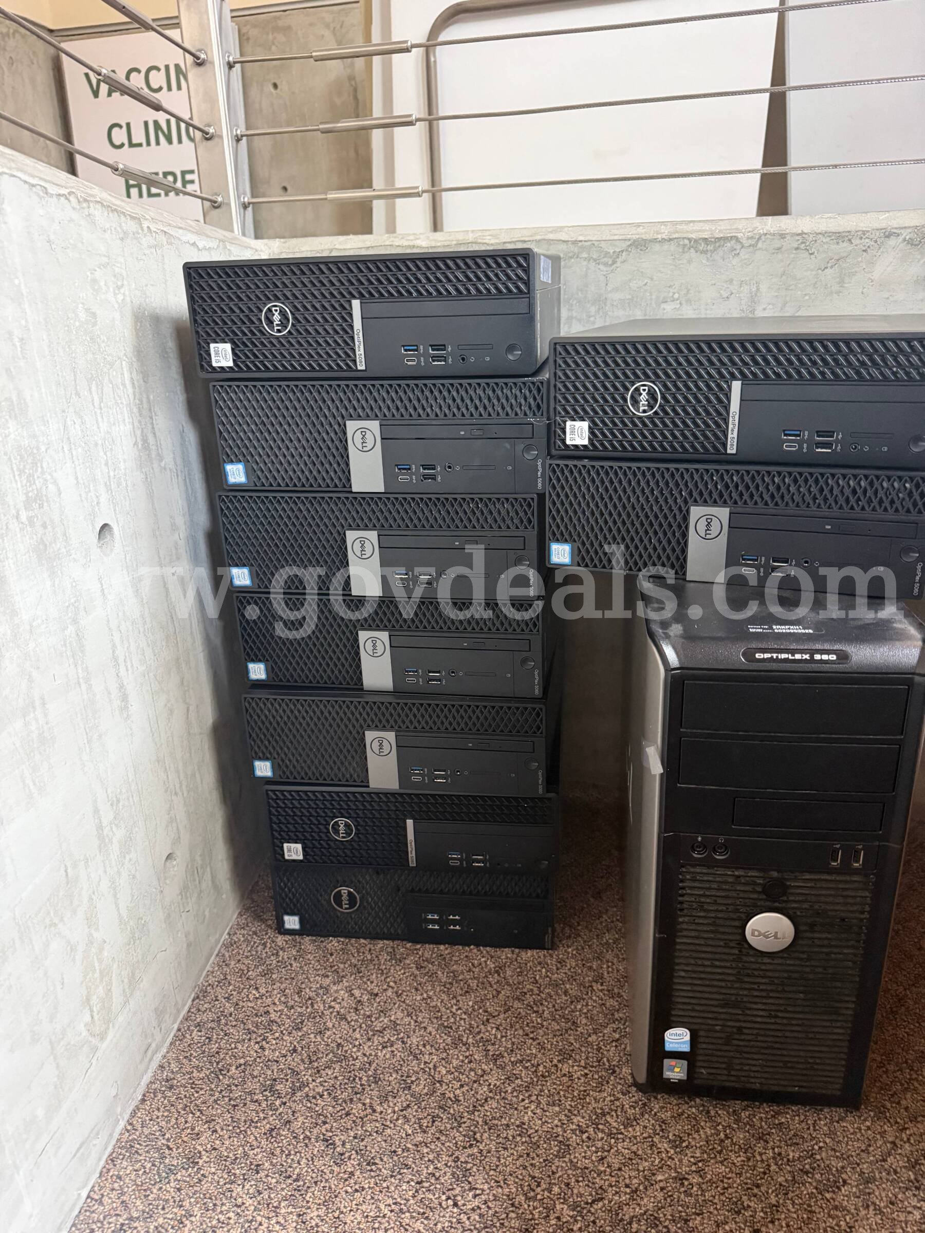 LOT OF TEN (10) USED DELL DESKTOP COMPUTERS Dell  Government Surplus Auction - Primary Photo