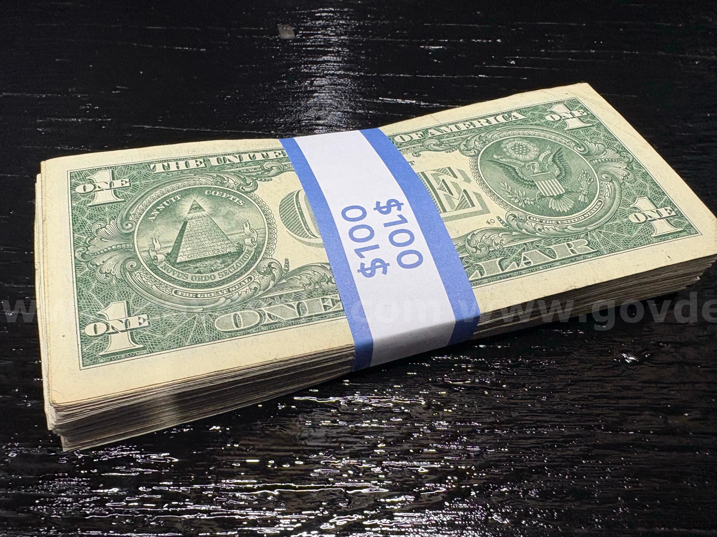 LOT OF 100 UNSEARCHED 1$  DOLLAR BILLS CURRENCY MONEY - SHIPPING ONLY - MA US GOVERNMENT 100 Government Surplus Auction - Photo #6