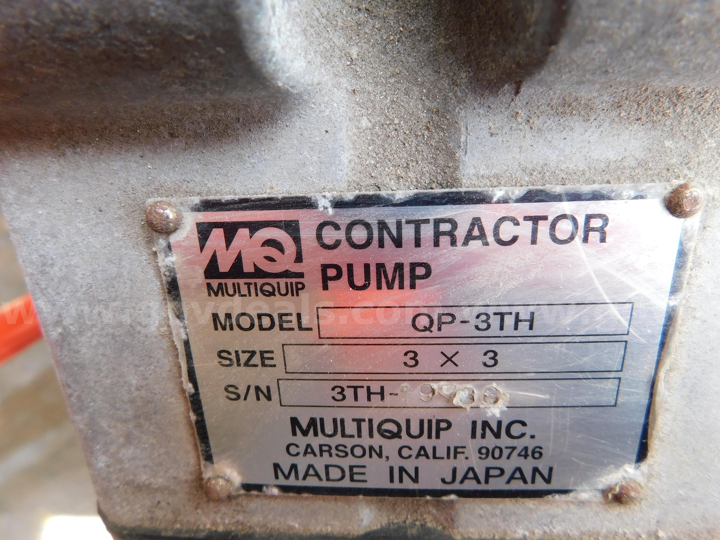 PUMP, 3 X 3 MULITQUIP MULTIQUIP QP-3TH Government Surplus Auction - Photo #6