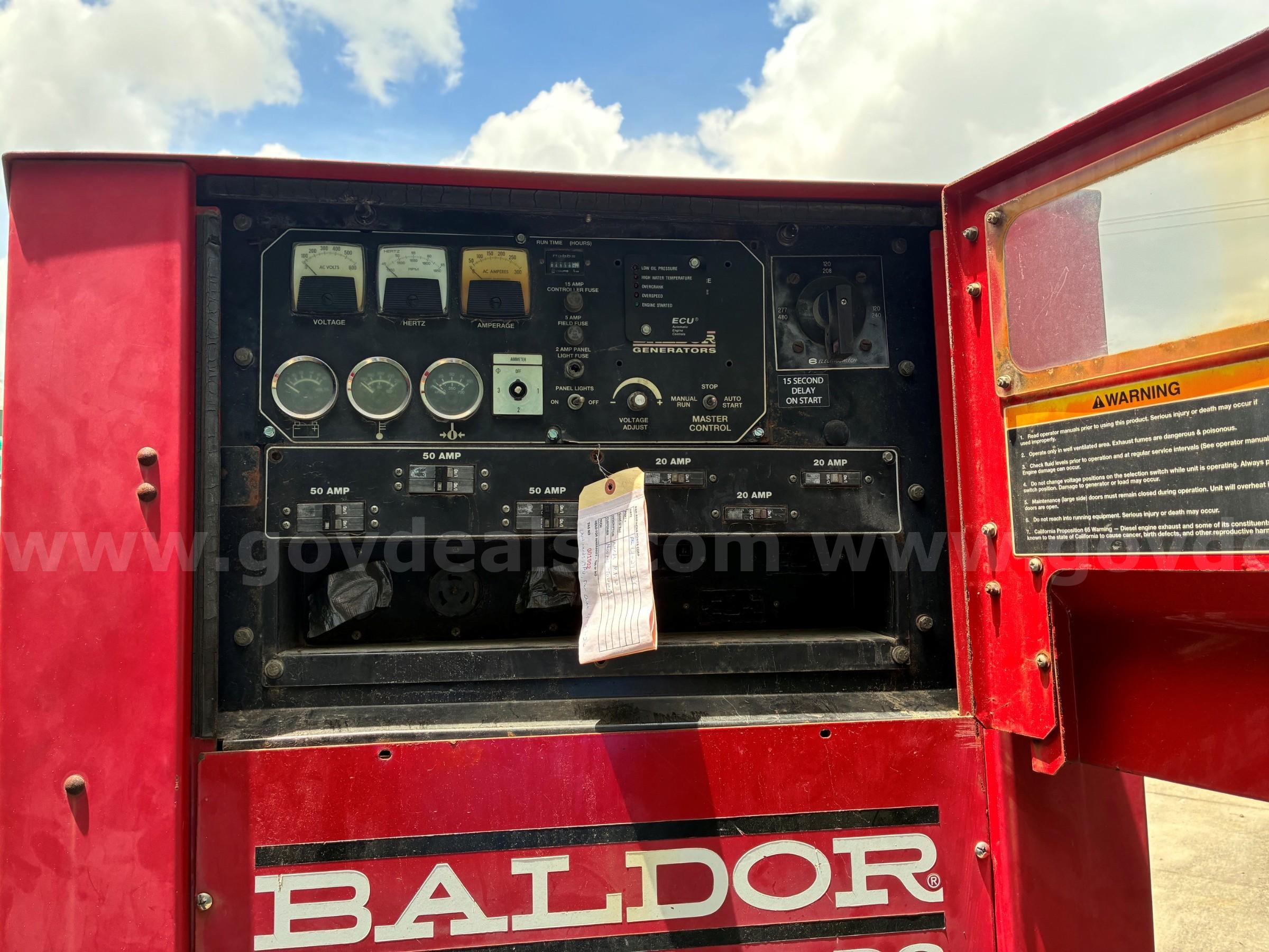 2005 Baldor TS80T Mobile Generator: 65 kW -towable unit powered by a John Deere diesel engin BALDOR TS80D Government Surplus Auction - Photo #3
