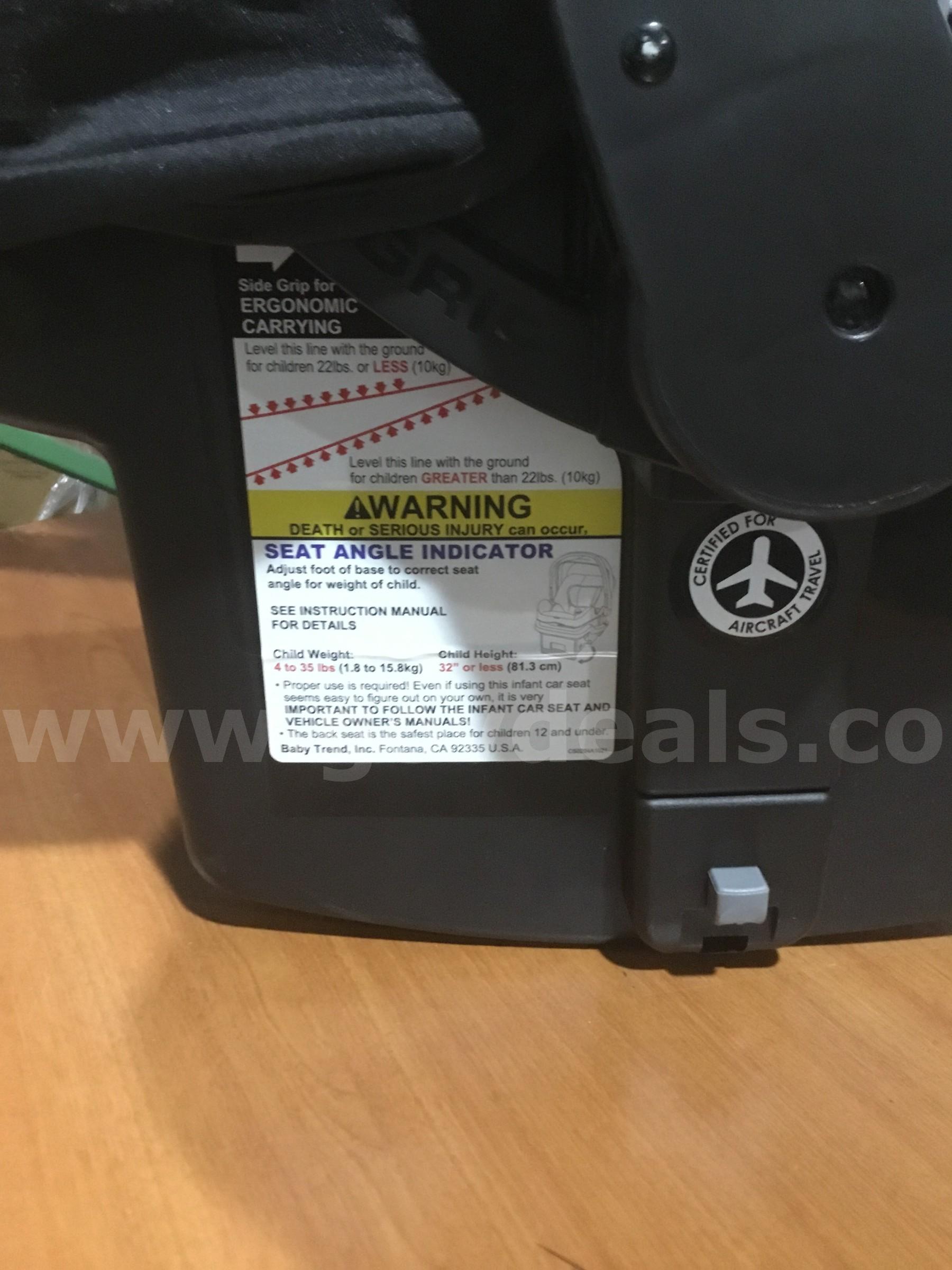 Gray & black baby car seat  "DH"   Government Surplus Auction - Photo #2