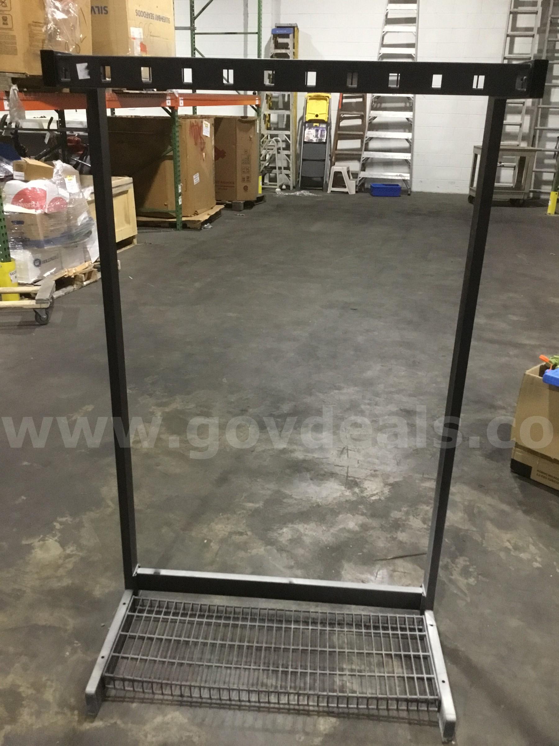 36 x 30 black coat rack  "DH"   Government Surplus Auction - Primary Photo