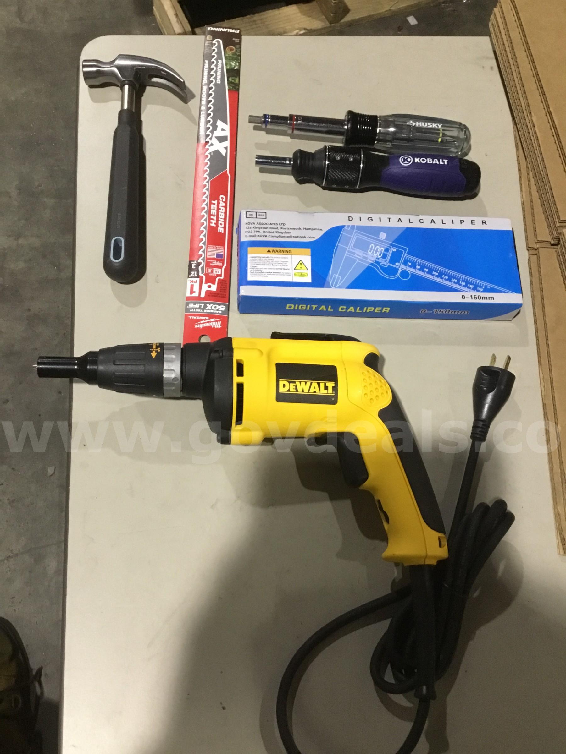 Lot of items-yellow & black Drywall screwdriver (IT TURNS ON)  "DH"