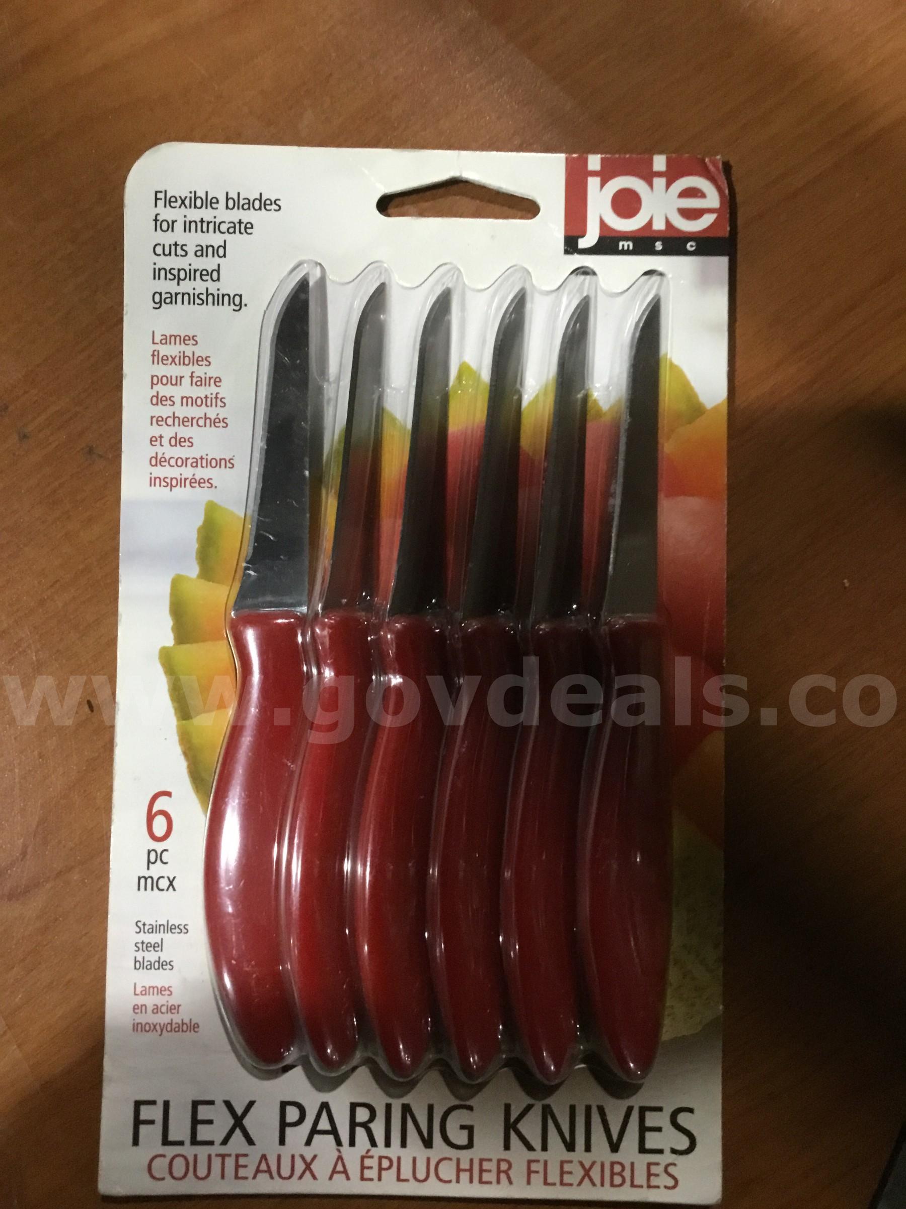 Lot of items-6 red paring knives  "DH"   Government Surplus Auction - Photo #2