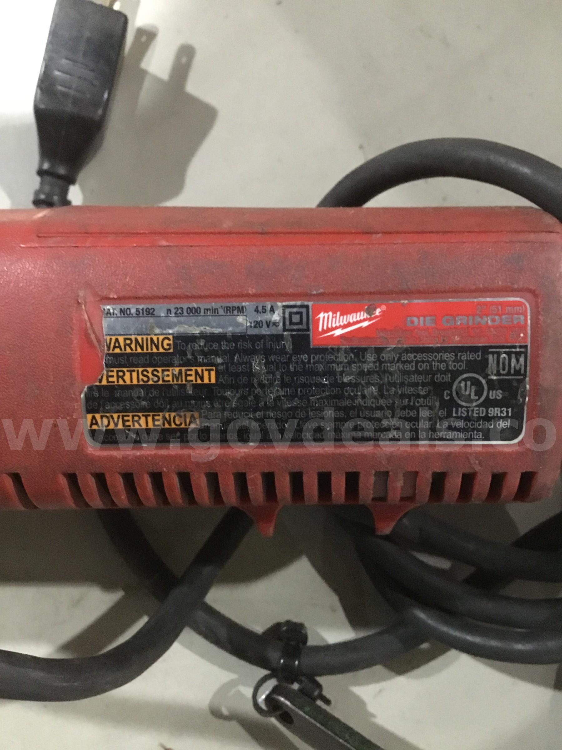 Lot of items-red die grinder (IT TURNS ON)  "DH"   Government Surplus Auction - Photo #3