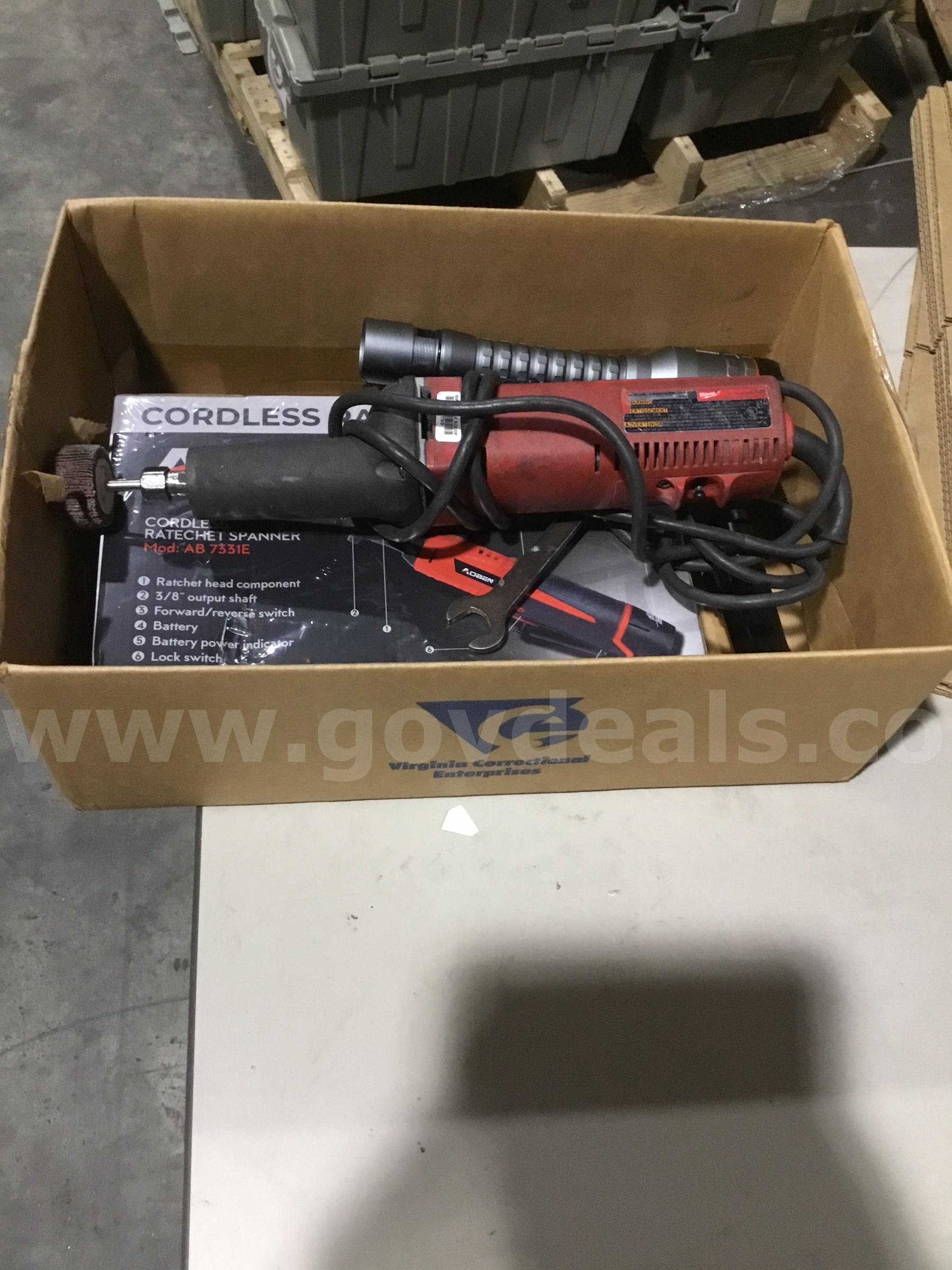 Lot of items-red die grinder (IT TURNS ON)  "DH"   Government Surplus Auction - Photo #5
