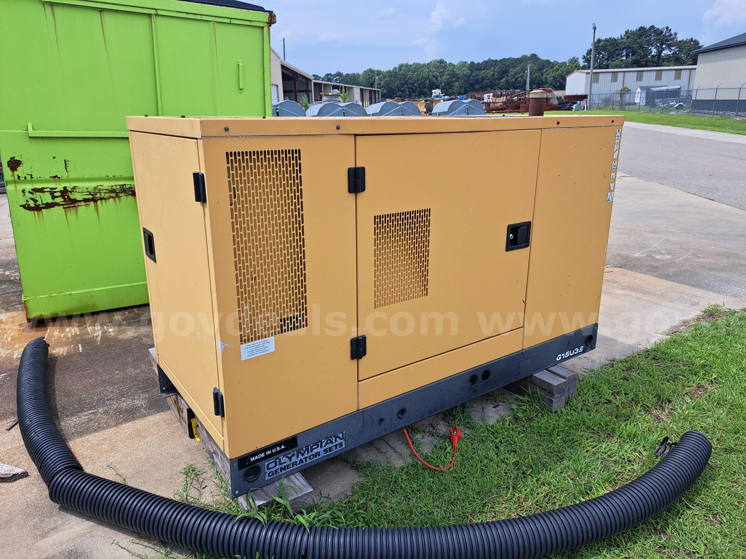 Olympian 15KV Generator , model #G15U3S  OLY00000LNGB00612 Government Surplus Auction - Primary Photo