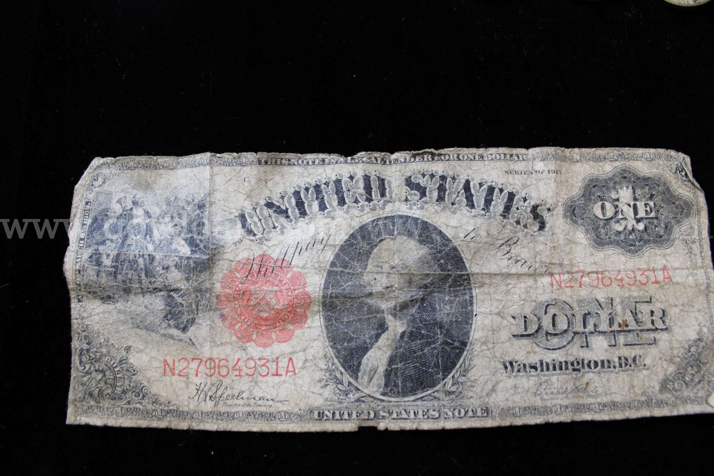 $1 Bill (1)   $1 Coin (5)  Half Dollar Coin (13)   half penny (1)   Government Surplus Auction - Photo #4