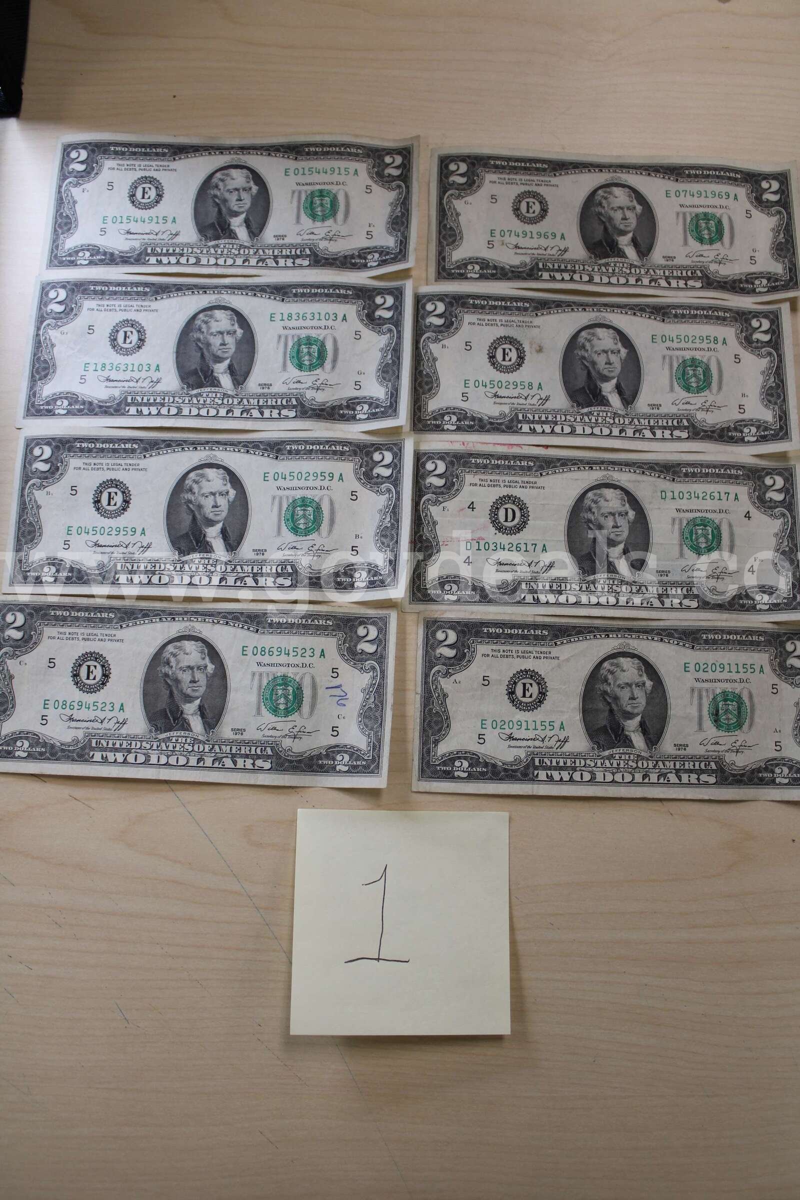 $5 BILL (1); $2 BILL (15); $1 COIN (6); QUARTER (7)   Government Surplus Auction - Photo #3