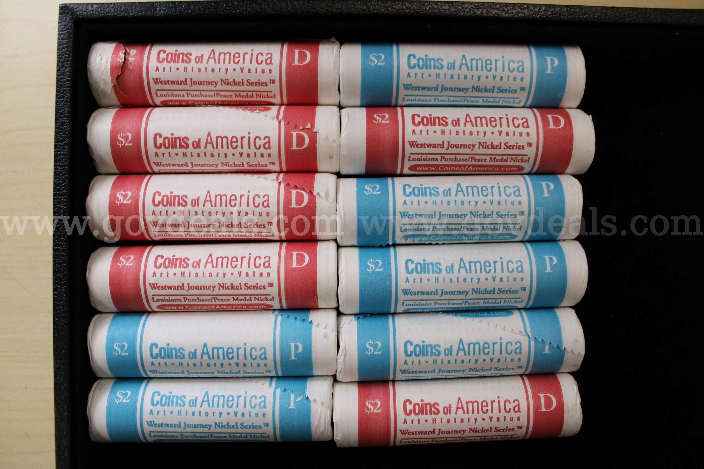 NICKELS ROLLED (12); QUARTERS IN SLEEVES   Government Surplus Auction - Photo #2