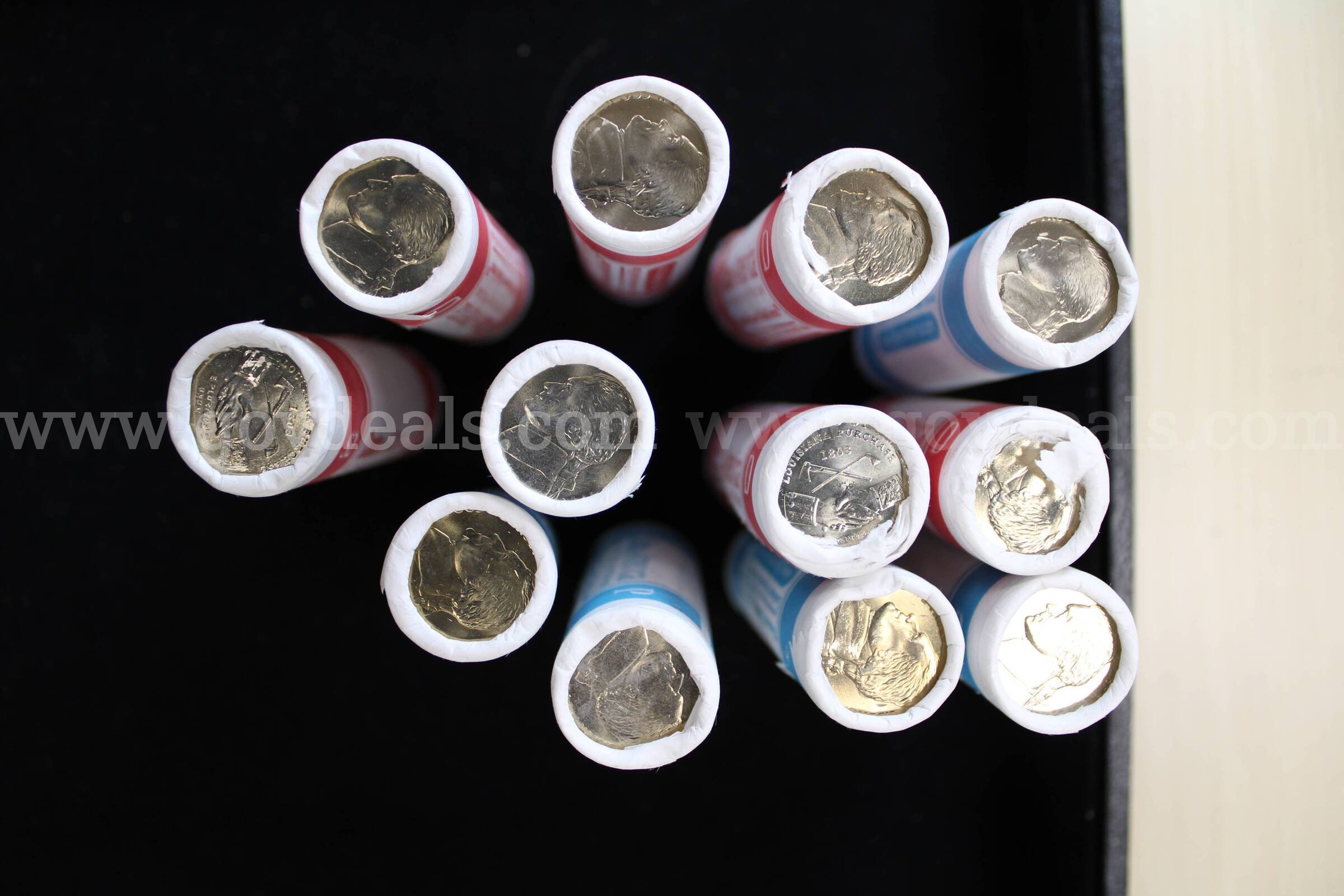 NICKELS ROLLED (12); QUARTERS IN SLEEVES   Government Surplus Auction - Photo #3