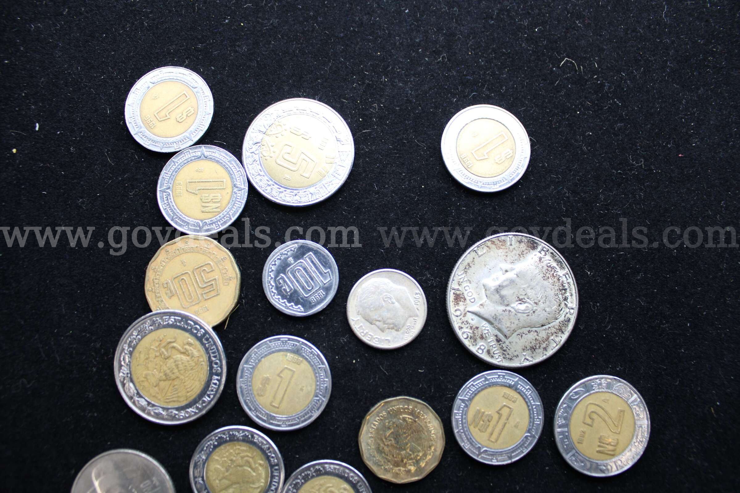 HALF DOLLAR (2) DIMES (2); FOREIGN, COINS (17)   Government Surplus Auction - Photo #2