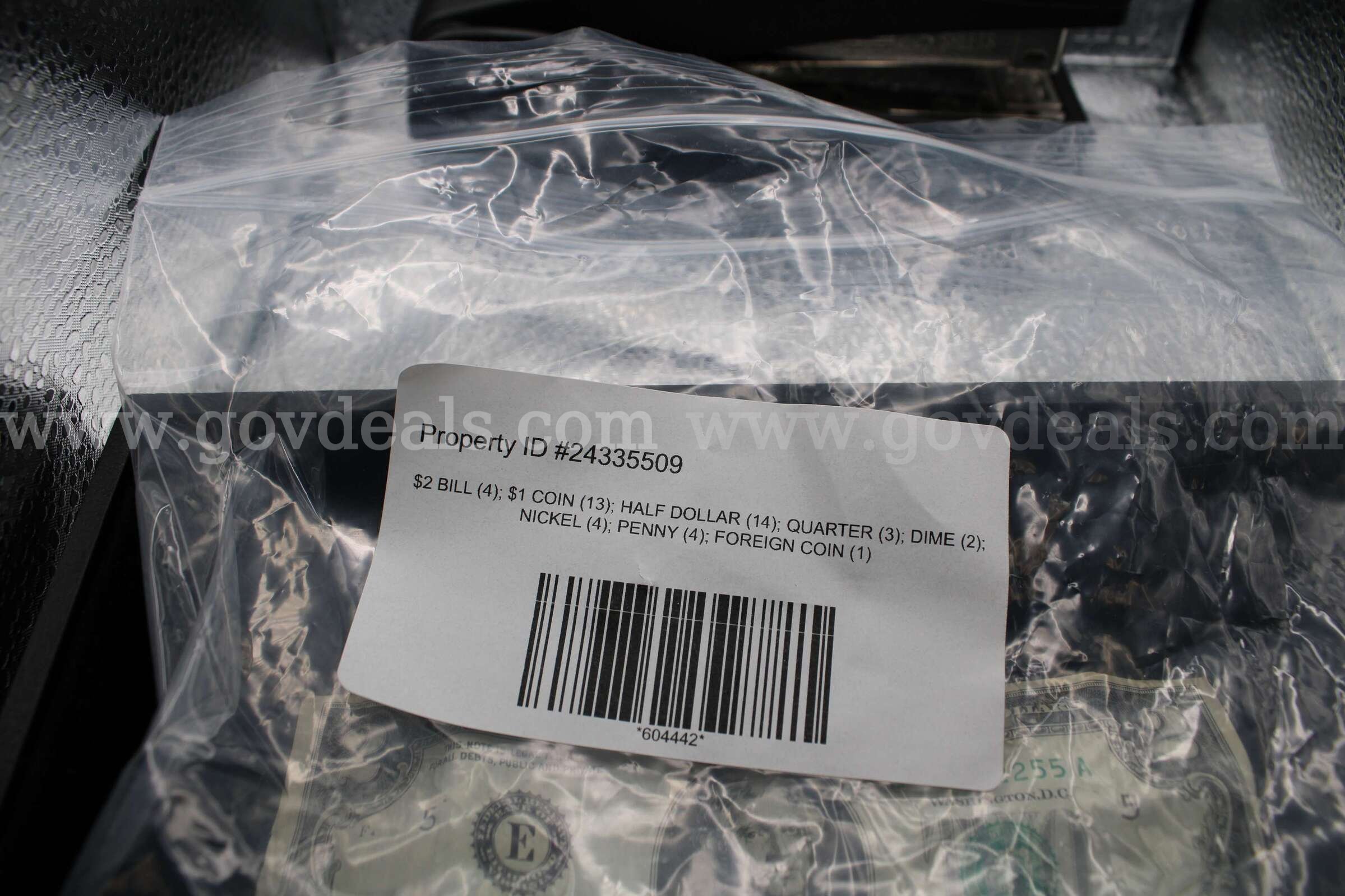 $2 BILL (4); $1 COIN (13); HALF DOLLAR (14); QUARTER (3); DIME (2); NICKEL (4)   Government Surplus Auction - Photo #6