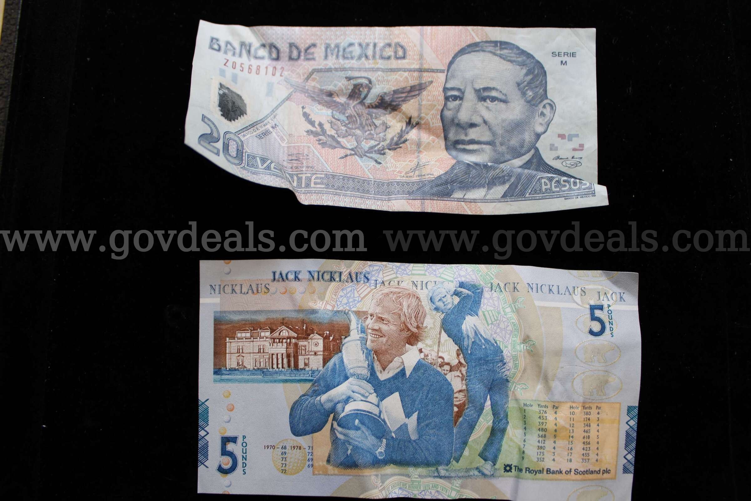 METAL BARS (2),  FOREIGN BILLS (2),  FOREIGN COIN (1)   Government Surplus Auction - Photo #2