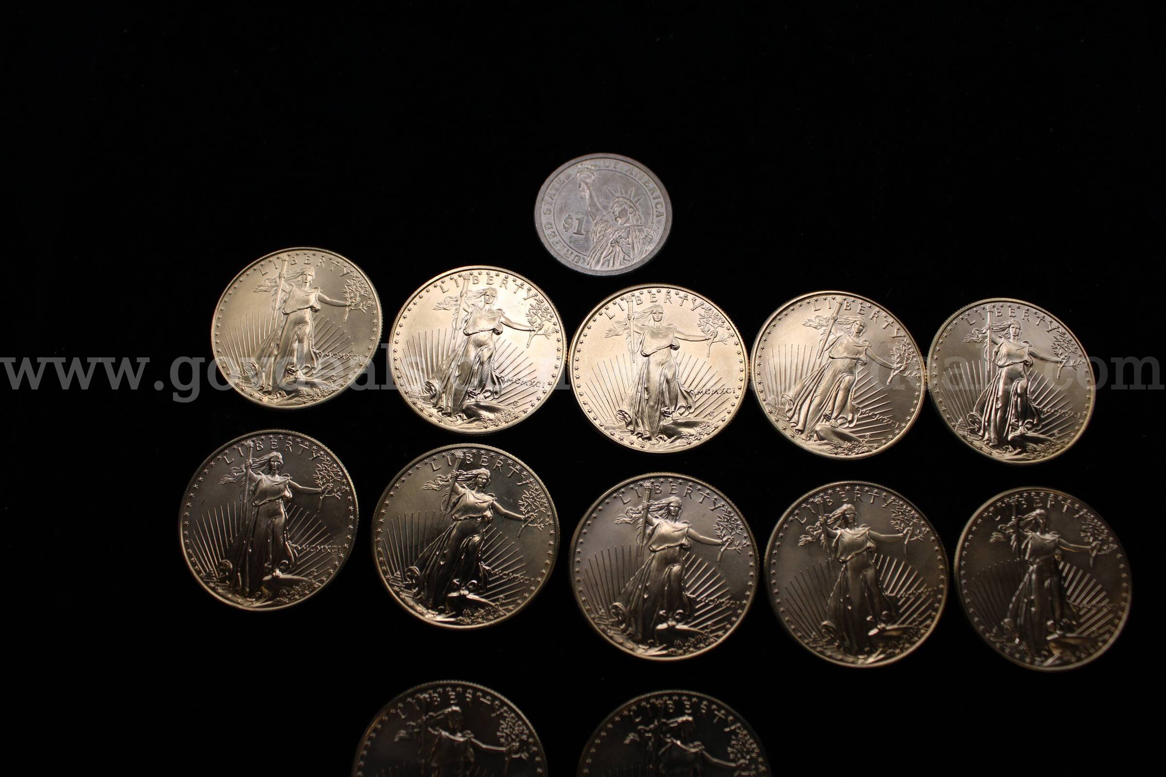 METAL BAR (1); $1 COIN (1); $25 COIN (4); $50 COIN (12)   Government Surplus Auction - Photo #4