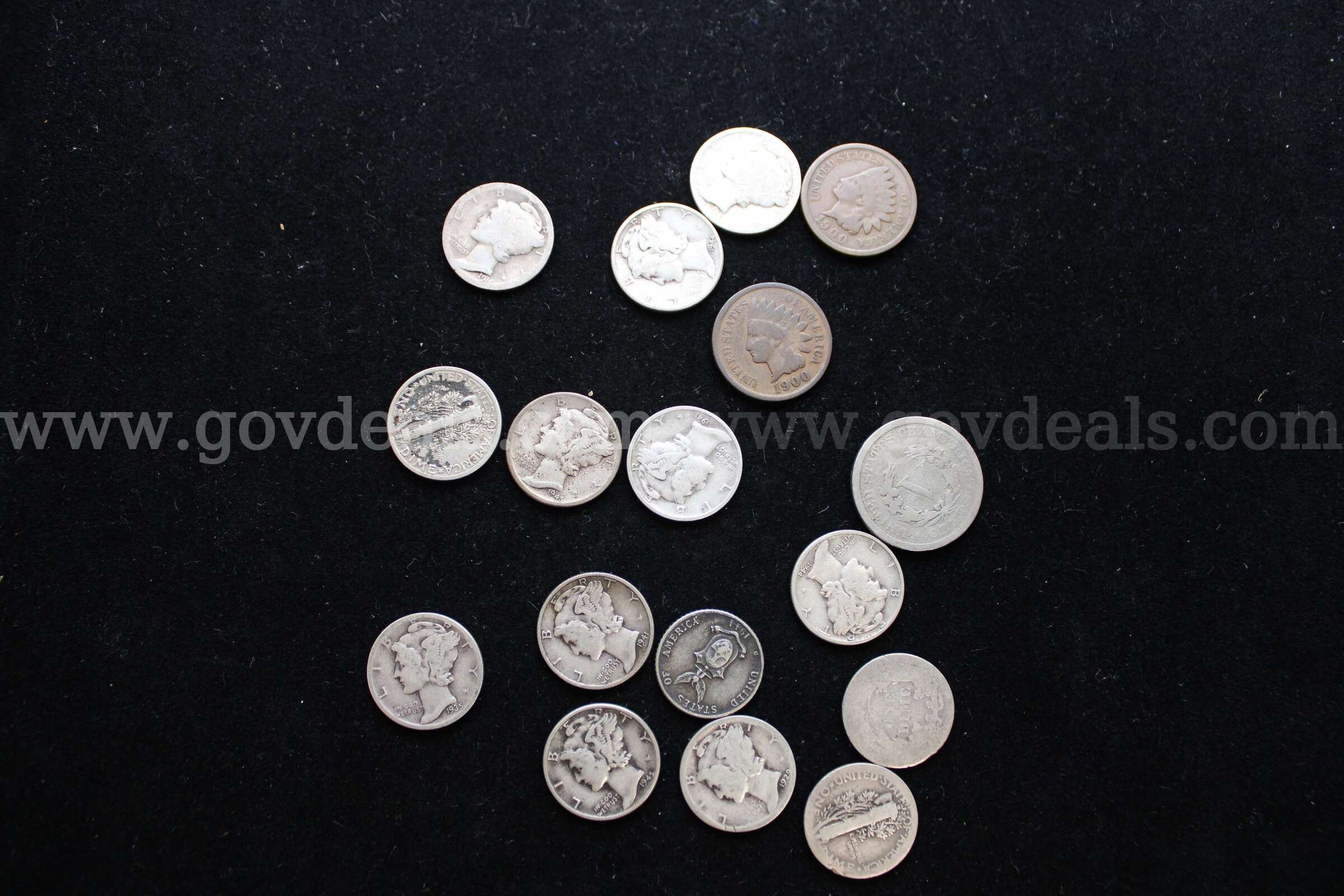 $1.00 COIN (5), 0.10 COIN (14), $0.01 COIN (2), 0.05 COIN (1), FOREIGN COIN (1)   Government Surplus Auction - Photo #3