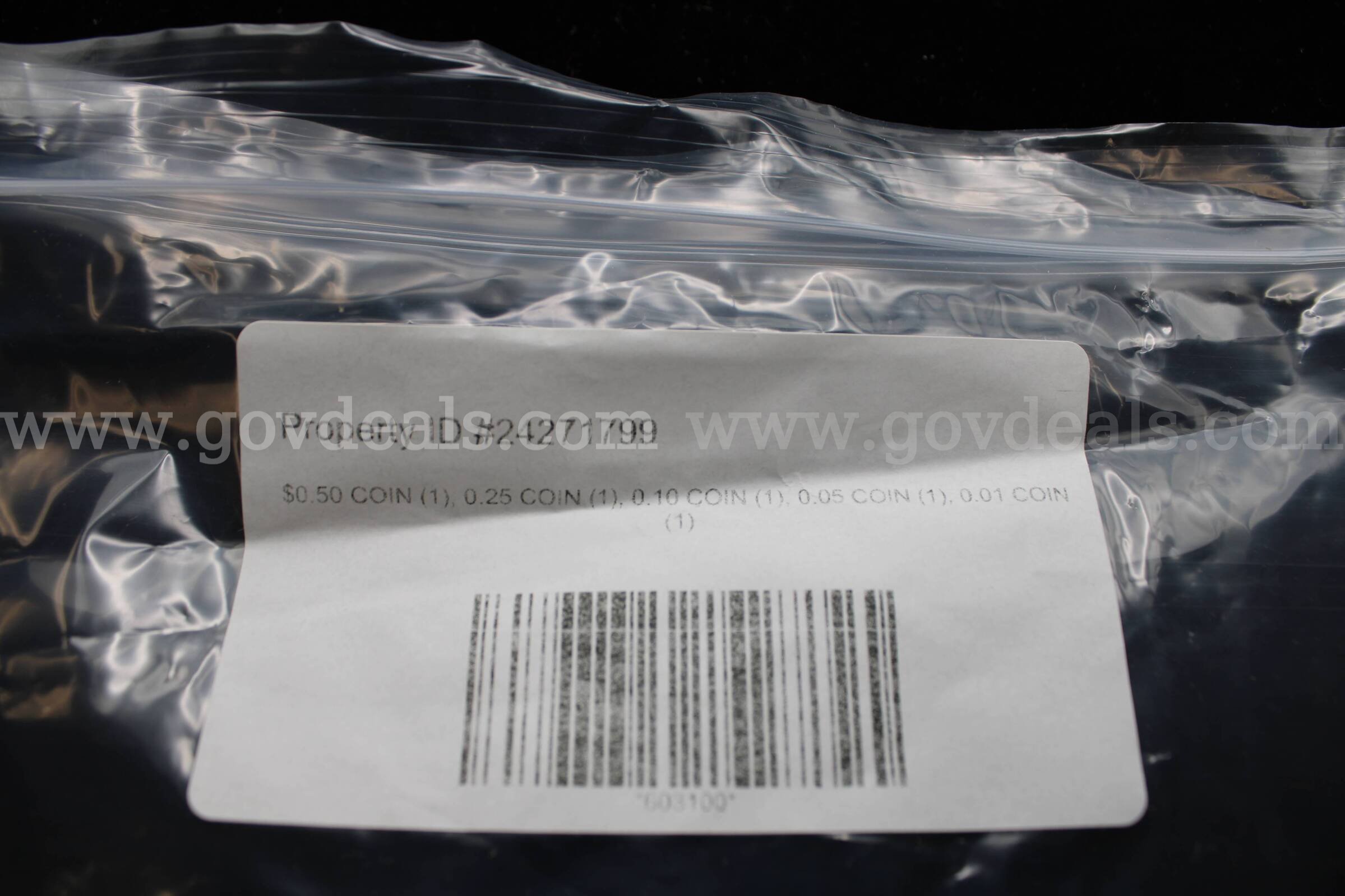 $0.50 COIN (1), 0.25 COIN (1), 0.10 COIN (1), 0.05 COIN (1), 0.01 COIN (1)   Government Surplus Auction - Photo #3