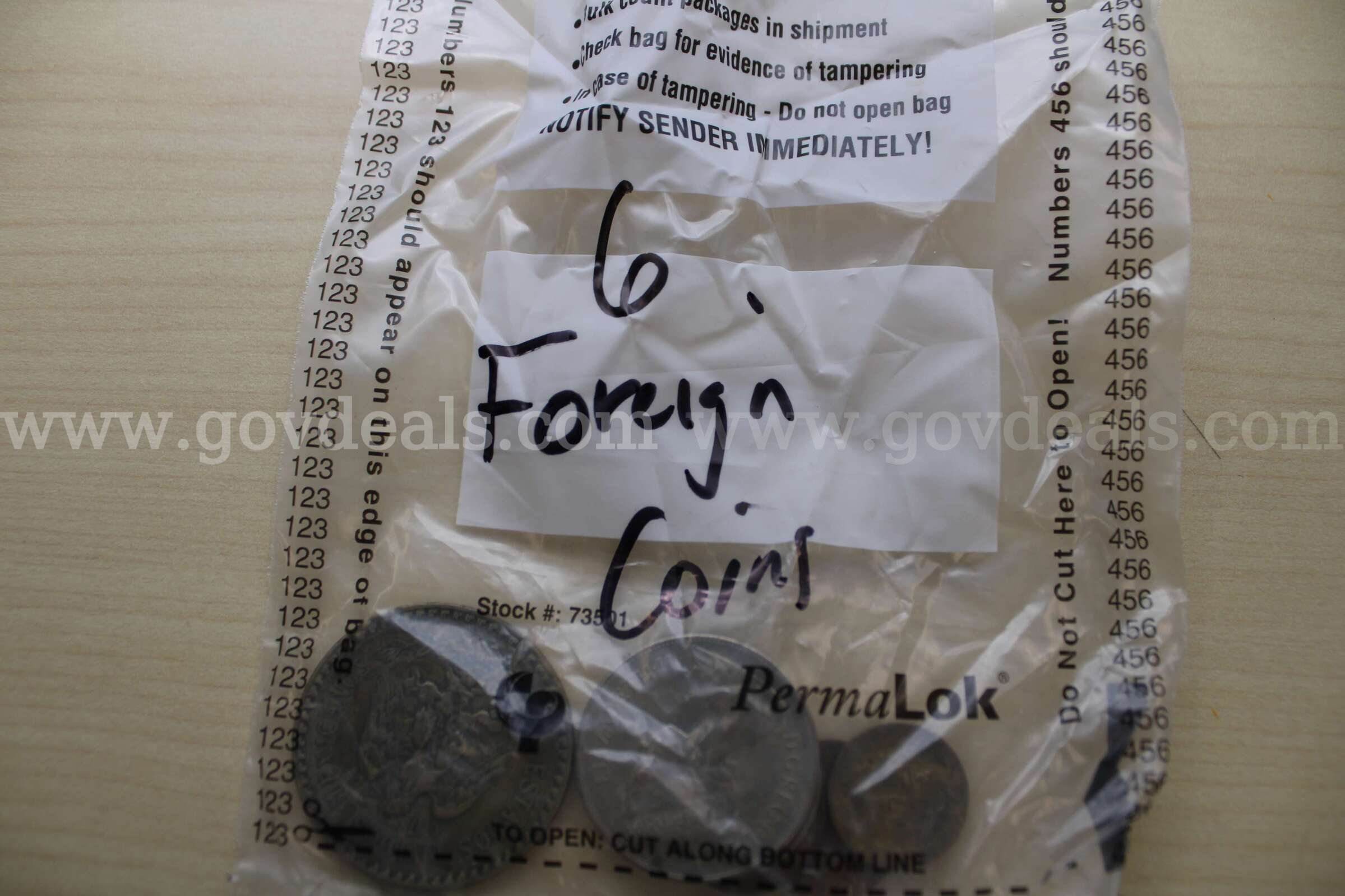 FOREIGN COINS (6); DIMES (25); QUARTER (27); PENNY (2); $1 COIN (11); HALF $ (14   Government Surplus Auction - Photo #4