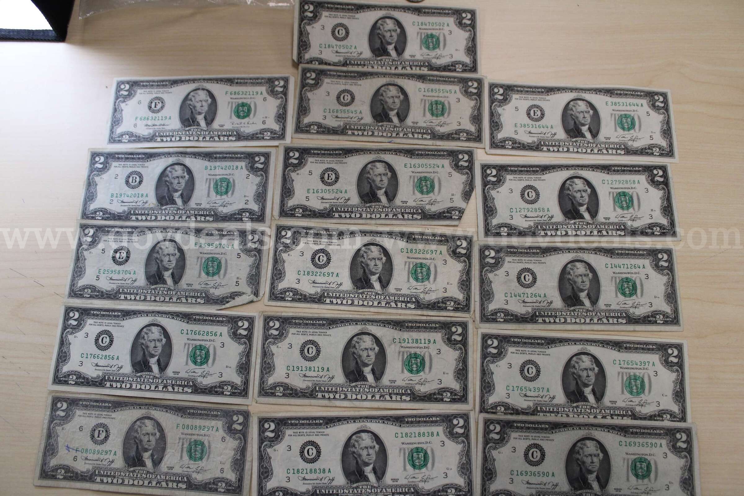 $2 BILL (16); $1 COIN (17); HALF $ (34); QUARTER (40); DIME (17); NICKEL (7);   Government Surplus Auction - Photo #2