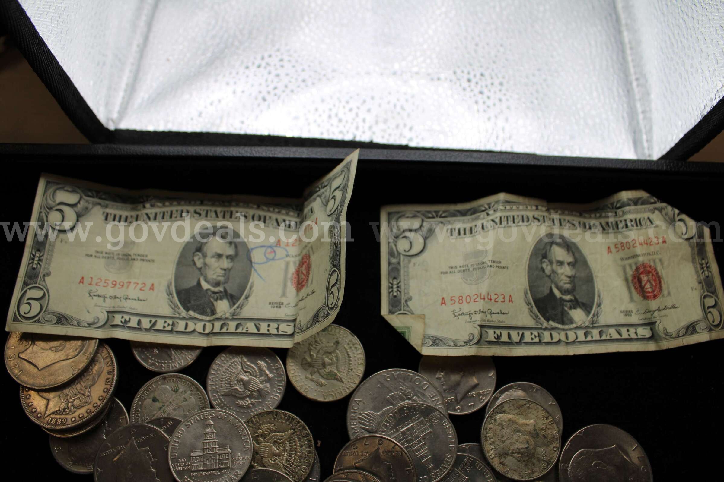 $5 BILL (2); $1 COIN (10); HALF DOLLAR (50)   Government Surplus Auction - Photo #2