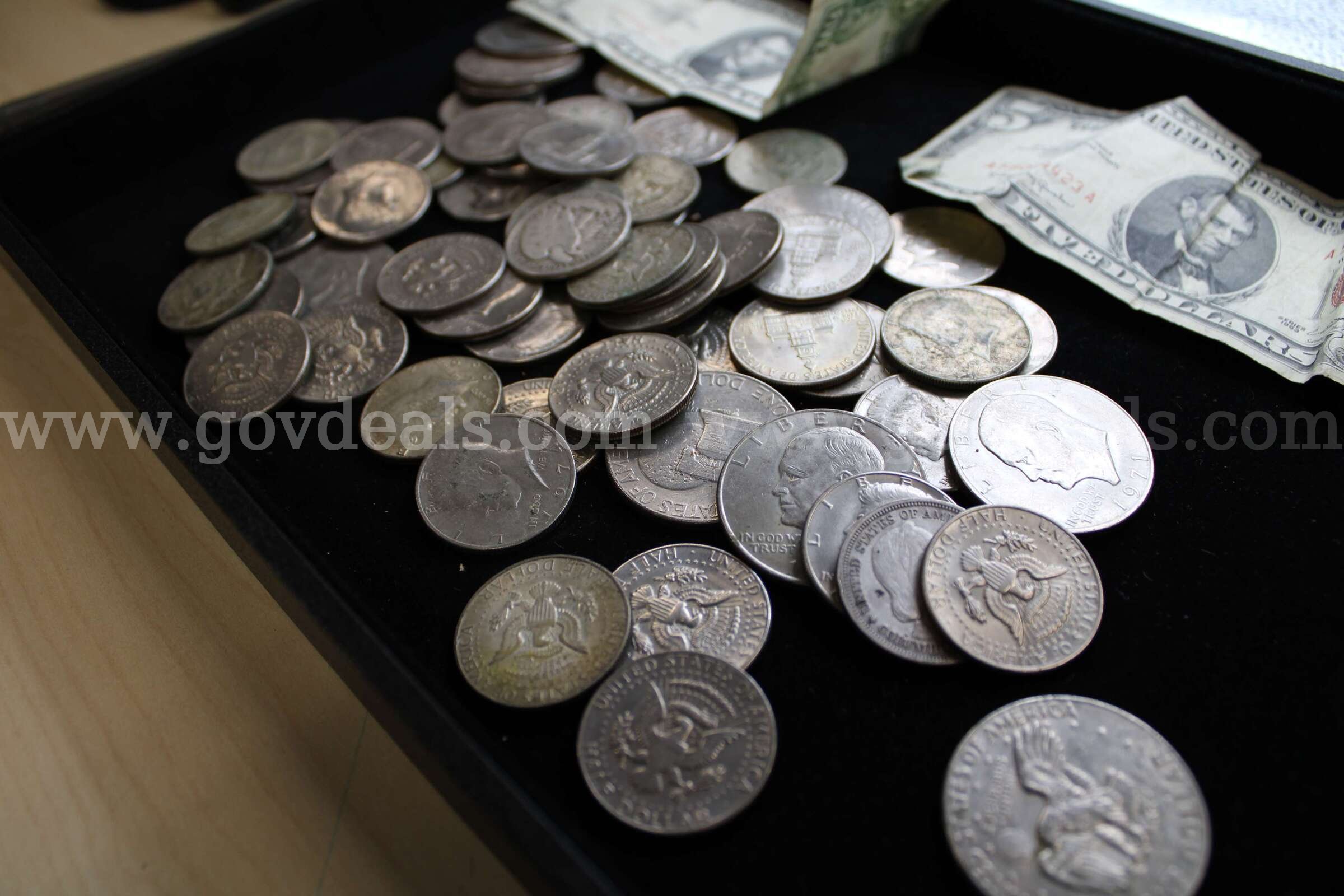 $5 BILL (2); $1 COIN (10); HALF DOLLAR (50)   Government Surplus Auction - Photo #3