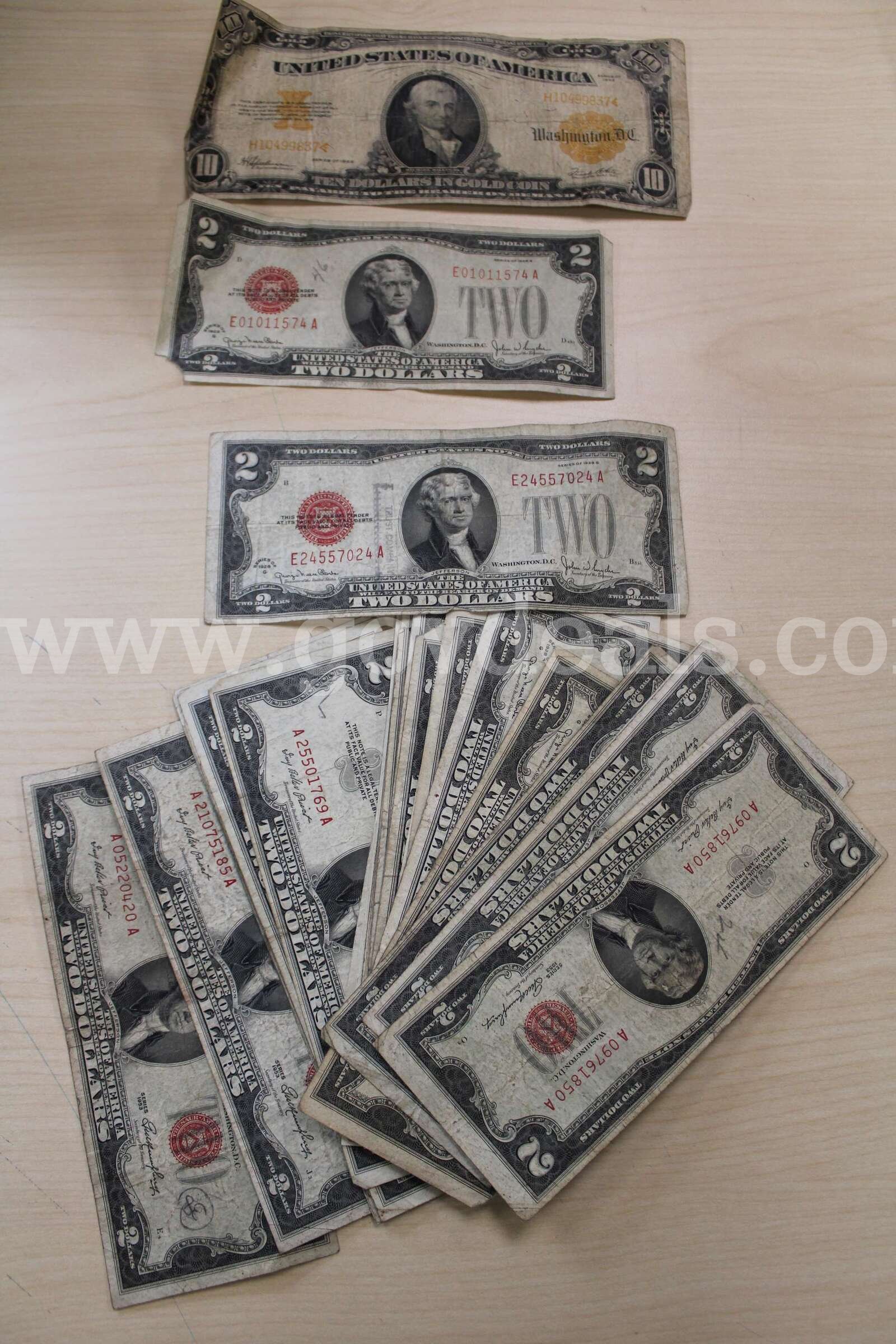 $10 BILL (1); $2 BILL (42)   Government Surplus Auction - Primary Photo