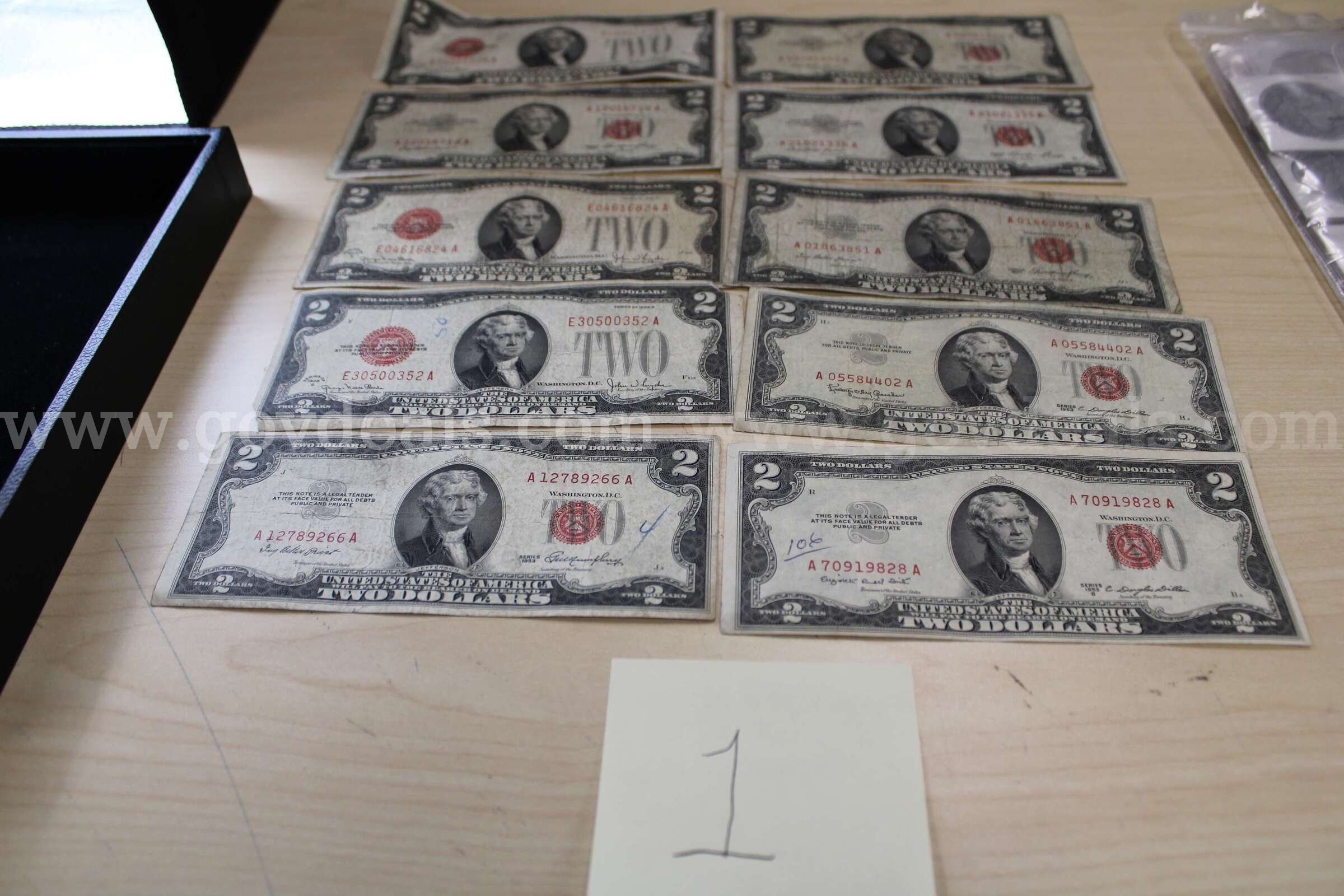 $10 BILL (1); $2 BILL (42)   Government Surplus Auction - Photo #5