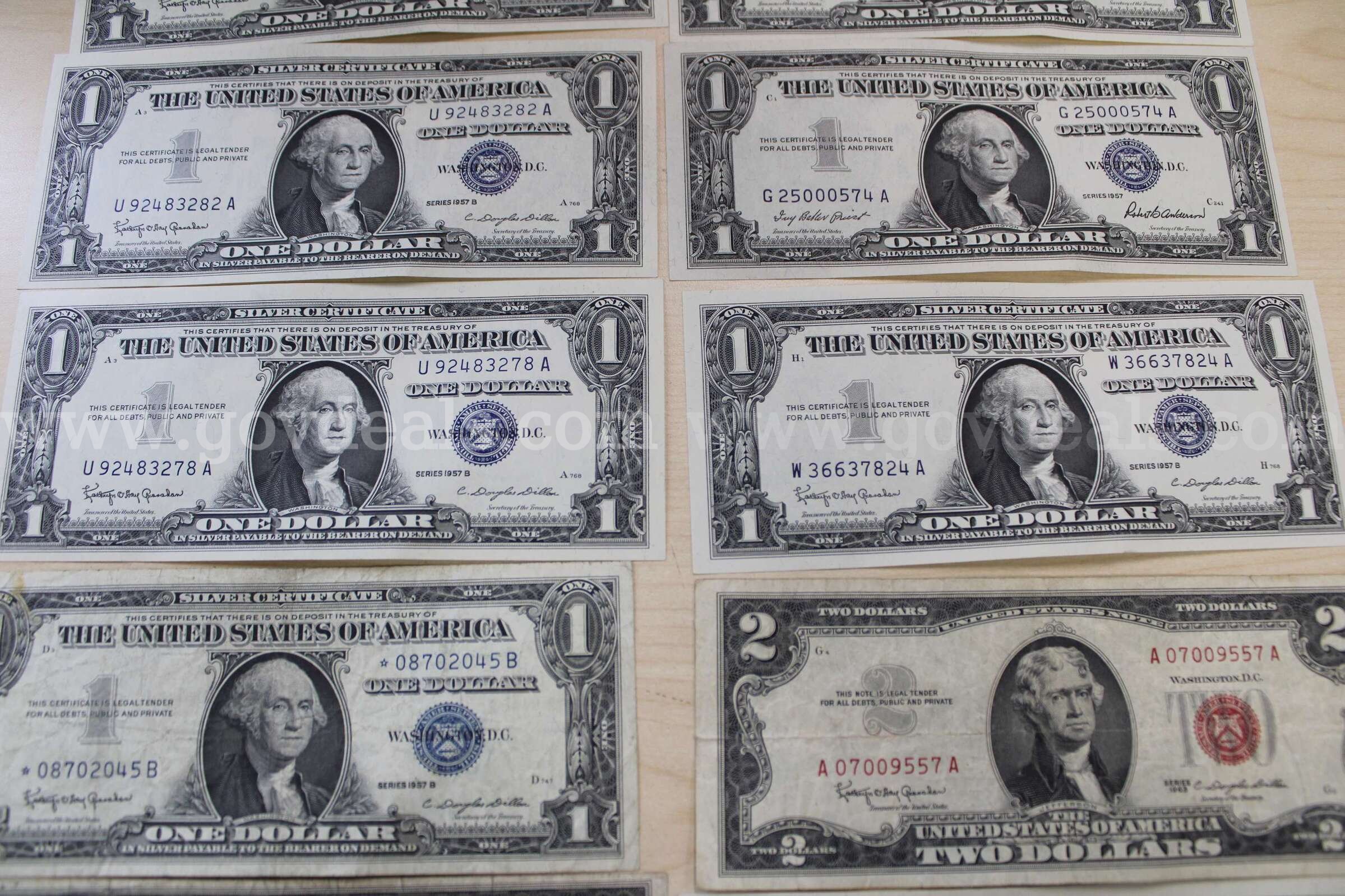 $2 BILL (3); $1 BILL (11)   Government Surplus Auction - Photo #2