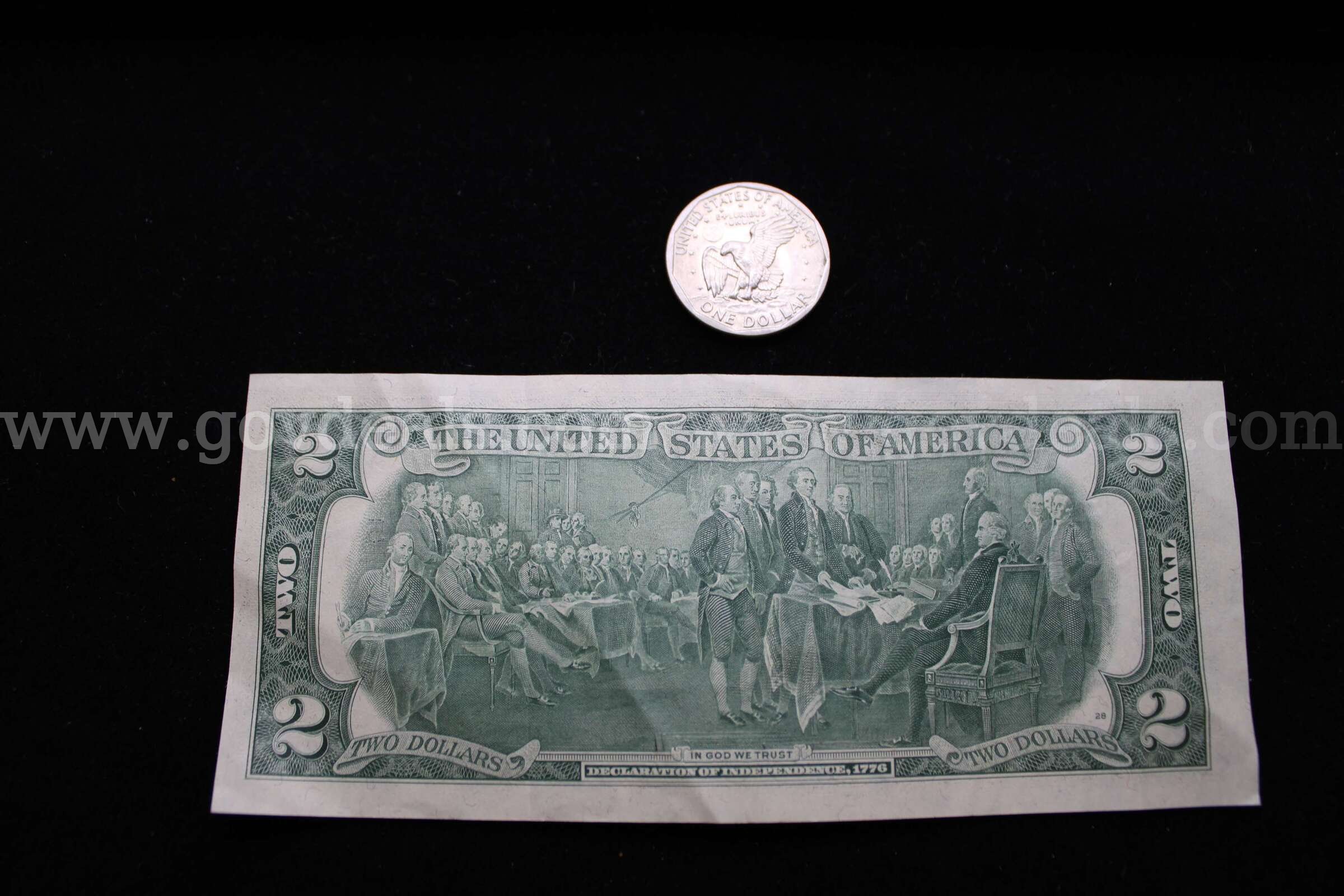 $2 BILL (1); $1 COIN (1)   Government Surplus Auction - Photo #2