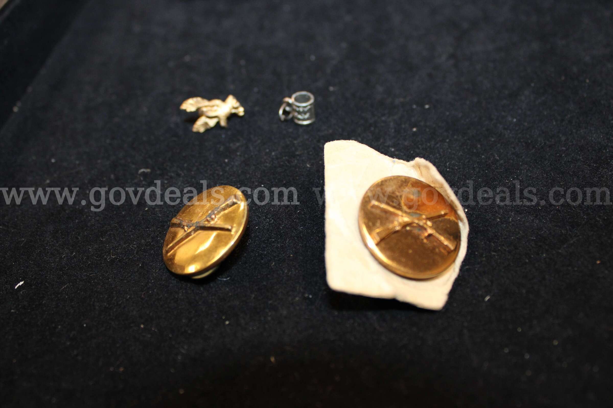 3 GOLD PINS, 1 SILVER CHARM   Government Surplus Auction - Photo #2