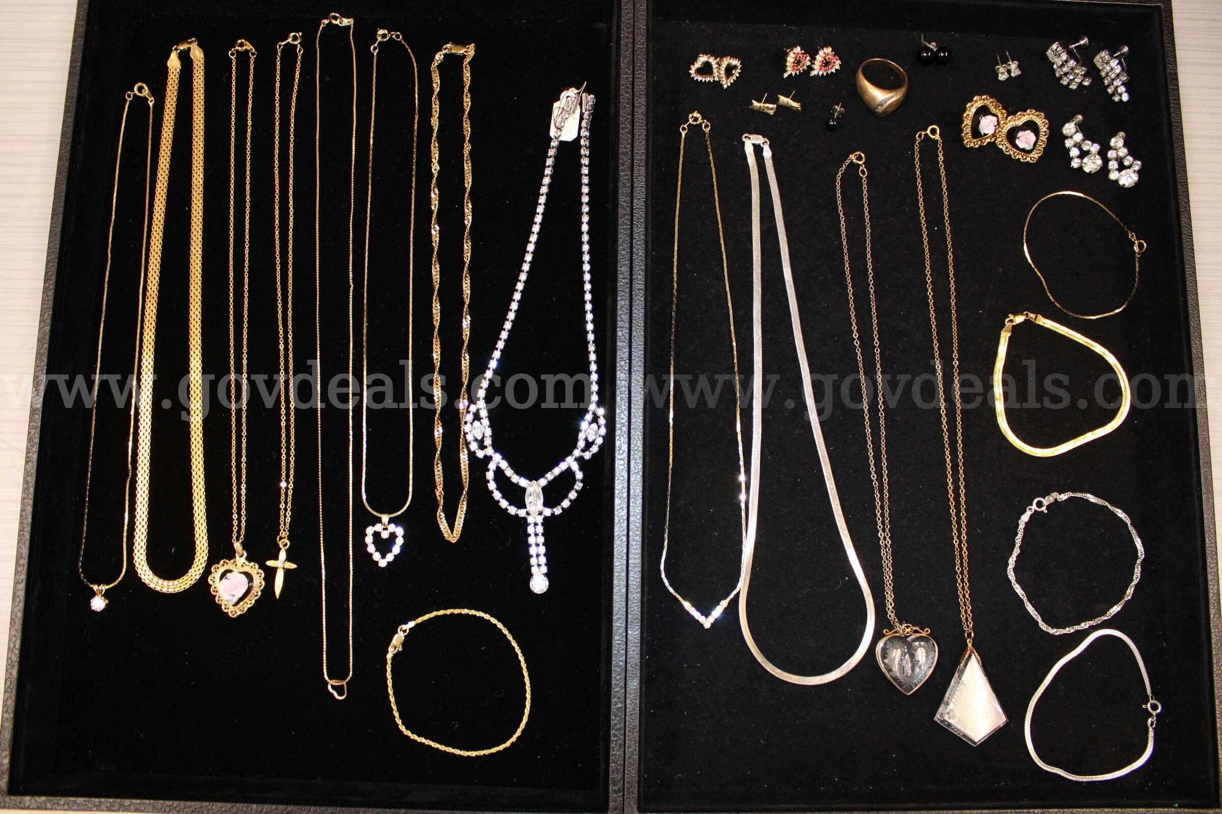 12 Necklace,  5 Bracelets,   8 Earrings Pair,  1 Single Earring,  1 Ring   Government Surplus Auction - Primary Photo