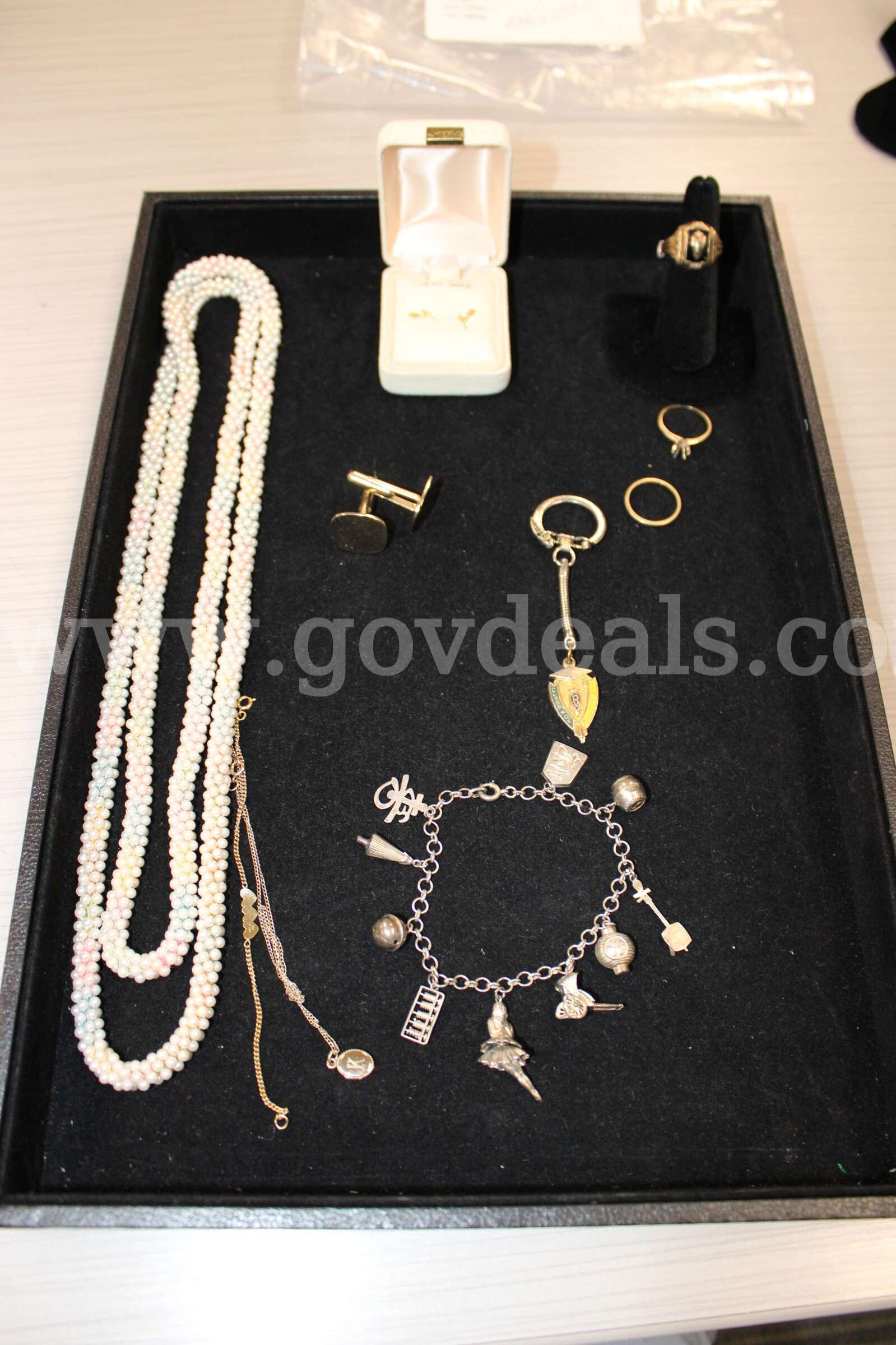 EARRING, PAIR (1); NECKLACE (2); BRACELET (2); RING (2); CUFF LINK PAIR (1); KEY   Government Surplus Auction - Primary Photo