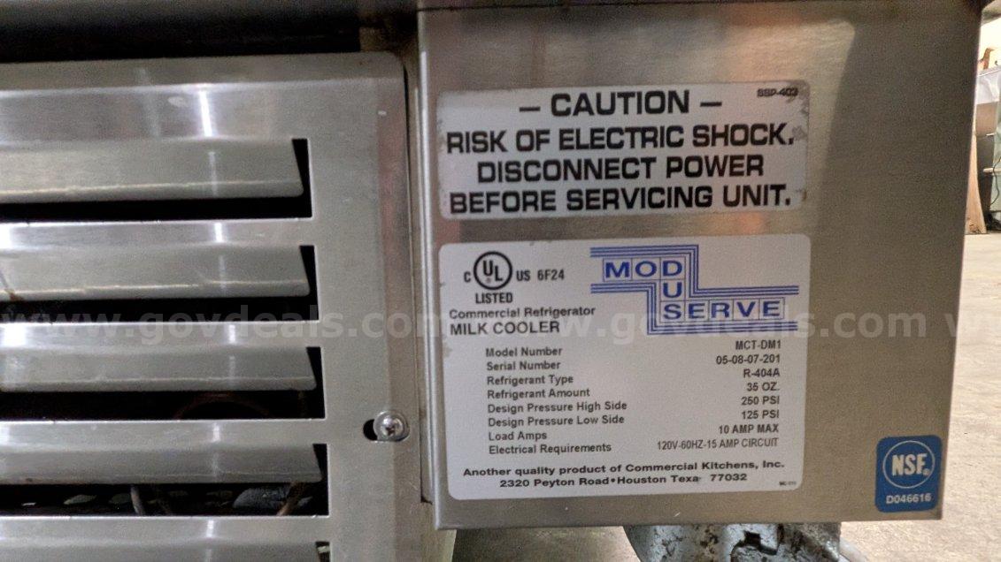 Commercial Mod-U-Serve Milk Cooler / Milk Box MOD-U-SERVE MCT-DM1 Government Surplus Auction - Photo #5