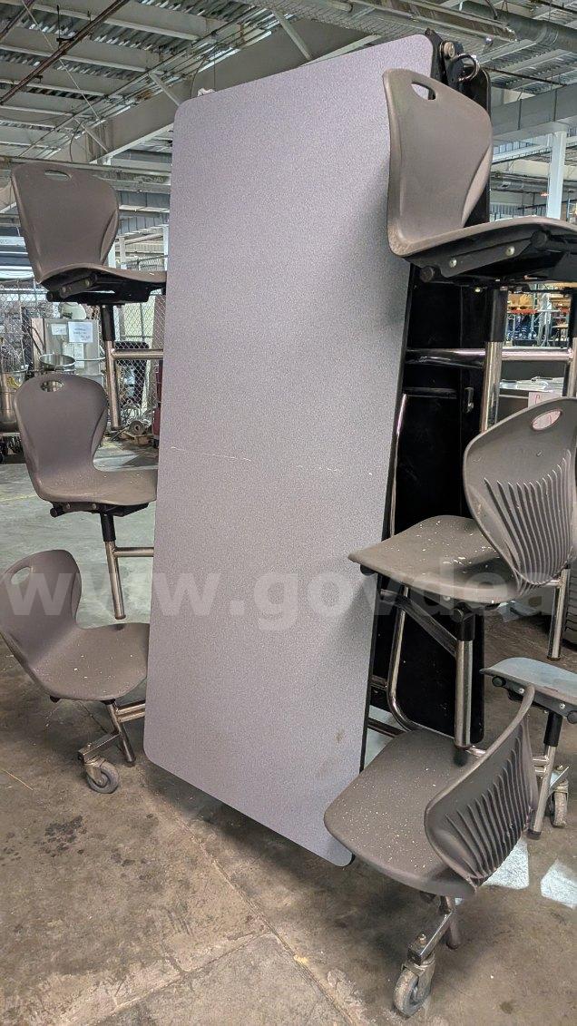 Cafeteria Table with Attached Seating Qty. 4   Government Surplus Auction - Photo #3