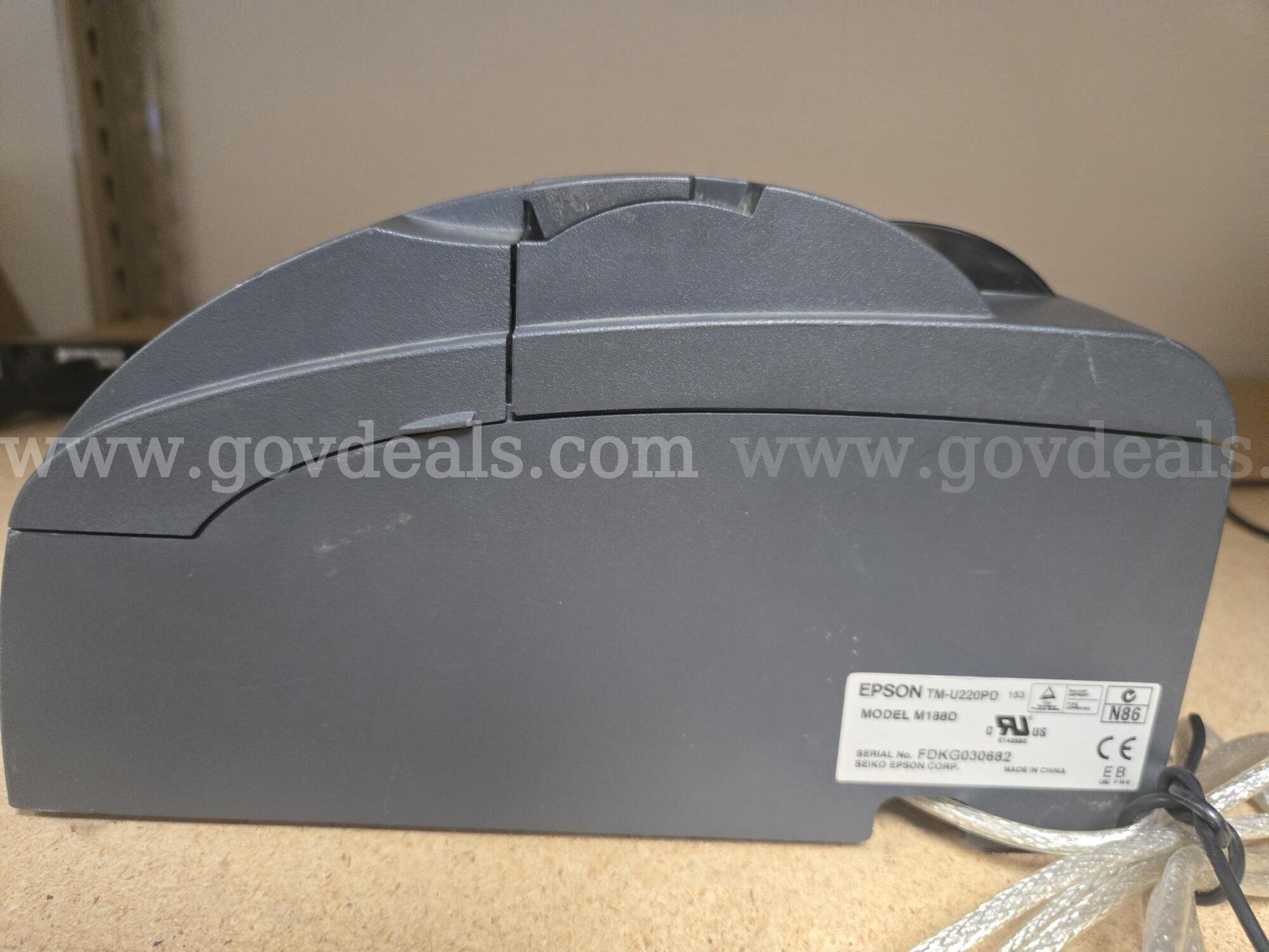 Lot of 9 Epson, Sharp & Star Thermal Printers - POS Hardware with Assorted Cabling Epson, Bixolon, Star, Ithaca, Sharp, NCR  Government Surplus Auction - Photo #2