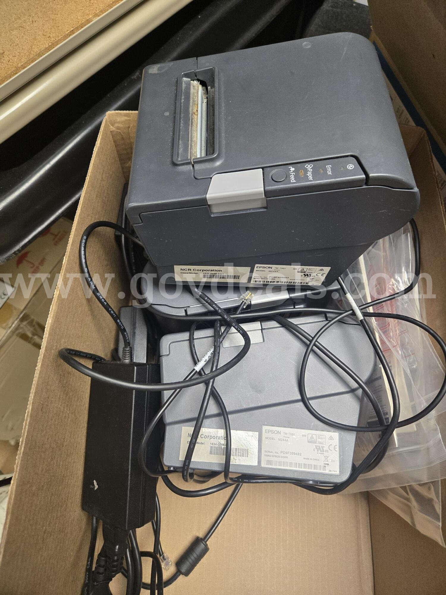 Lot of 9 Epson, Sharp & Star Thermal Printers - POS Hardware with Assorted Cabling Epson, Bixolon, Star, Ithaca, Sharp, NCR  Government Surplus Auction - Photo #4