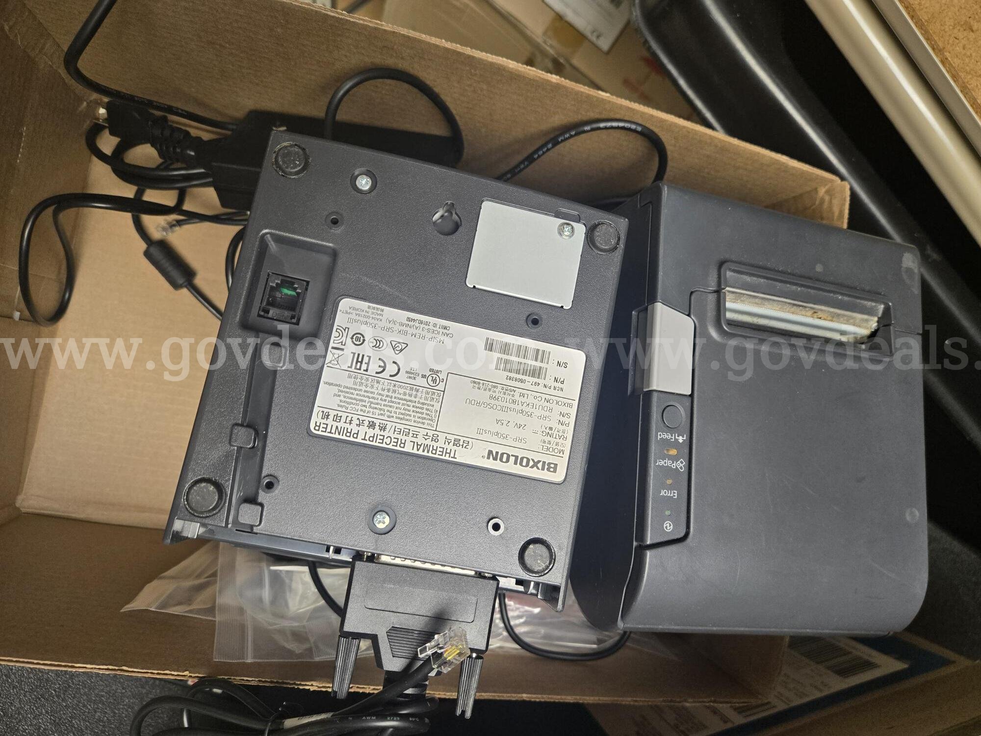 Lot of 9 Epson, Sharp & Star Thermal Printers - POS Hardware with Assorted Cabling Epson, Bixolon, Star, Ithaca, Sharp, NCR  Government Surplus Auction - Photo #5