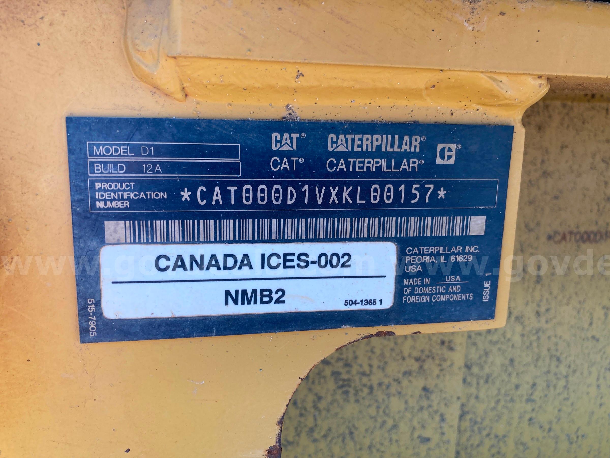 2020 Caterpillar D1 LGP Crawler Dozer Caterpillar D1 LGP Government Surplus Auction - Photo #6