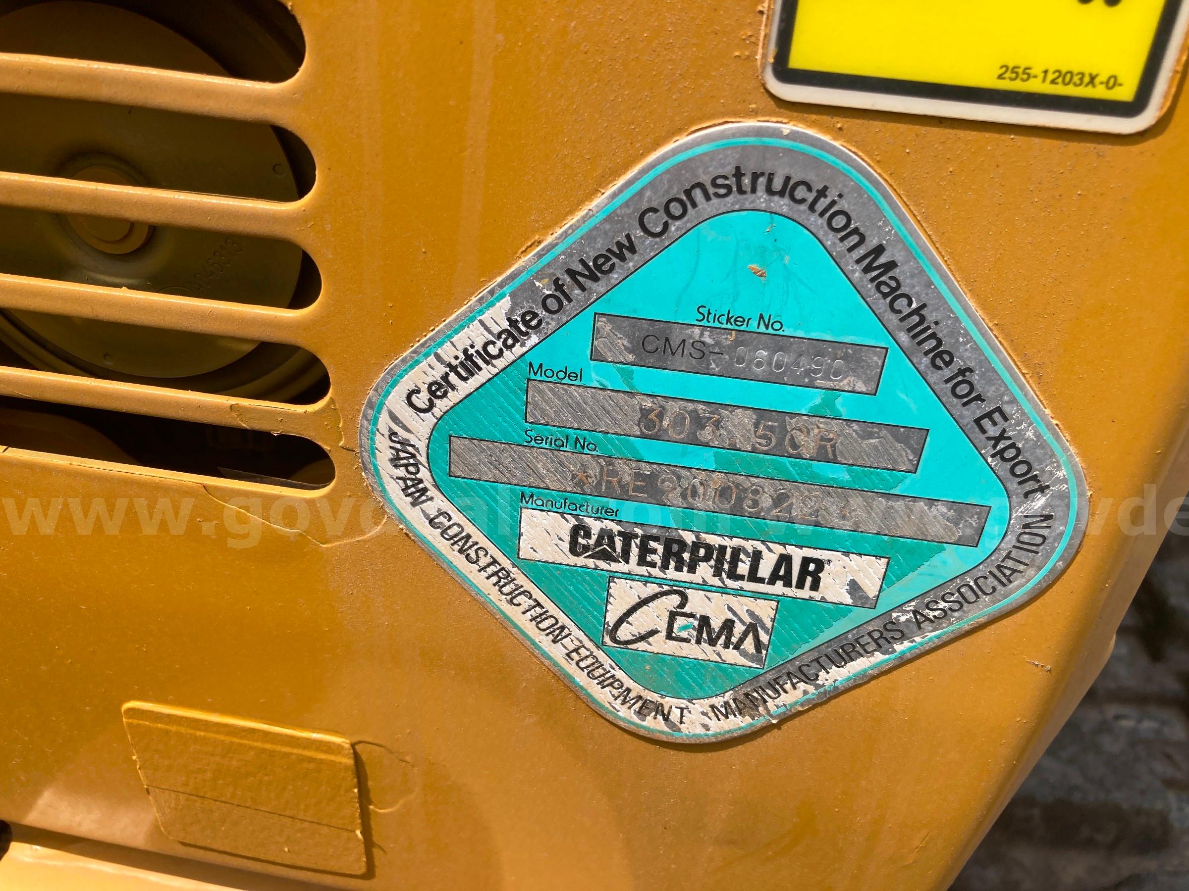 2022 Caterpillar 303.5 CR Compact Hydraulic Excavator Caterpillar 303 Government Surplus Auction - Photo #6