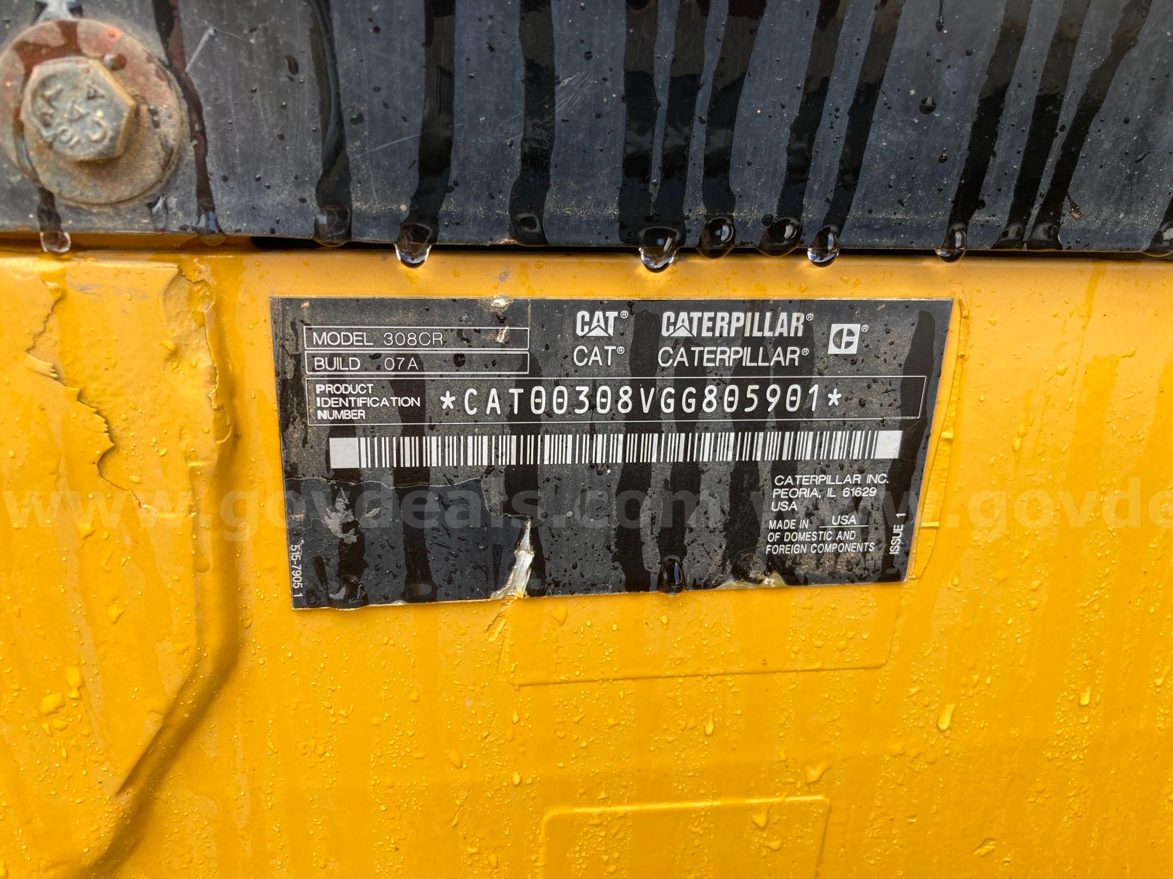 2022 Caterpillar 308 CR Hydraulic Excavator Caterpillar 308 Government Surplus Auction - Photo #6
