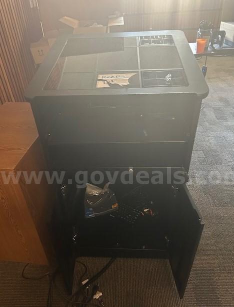 Podium with AV Rack and Glass Top   Government Surplus Auction - Photo #2