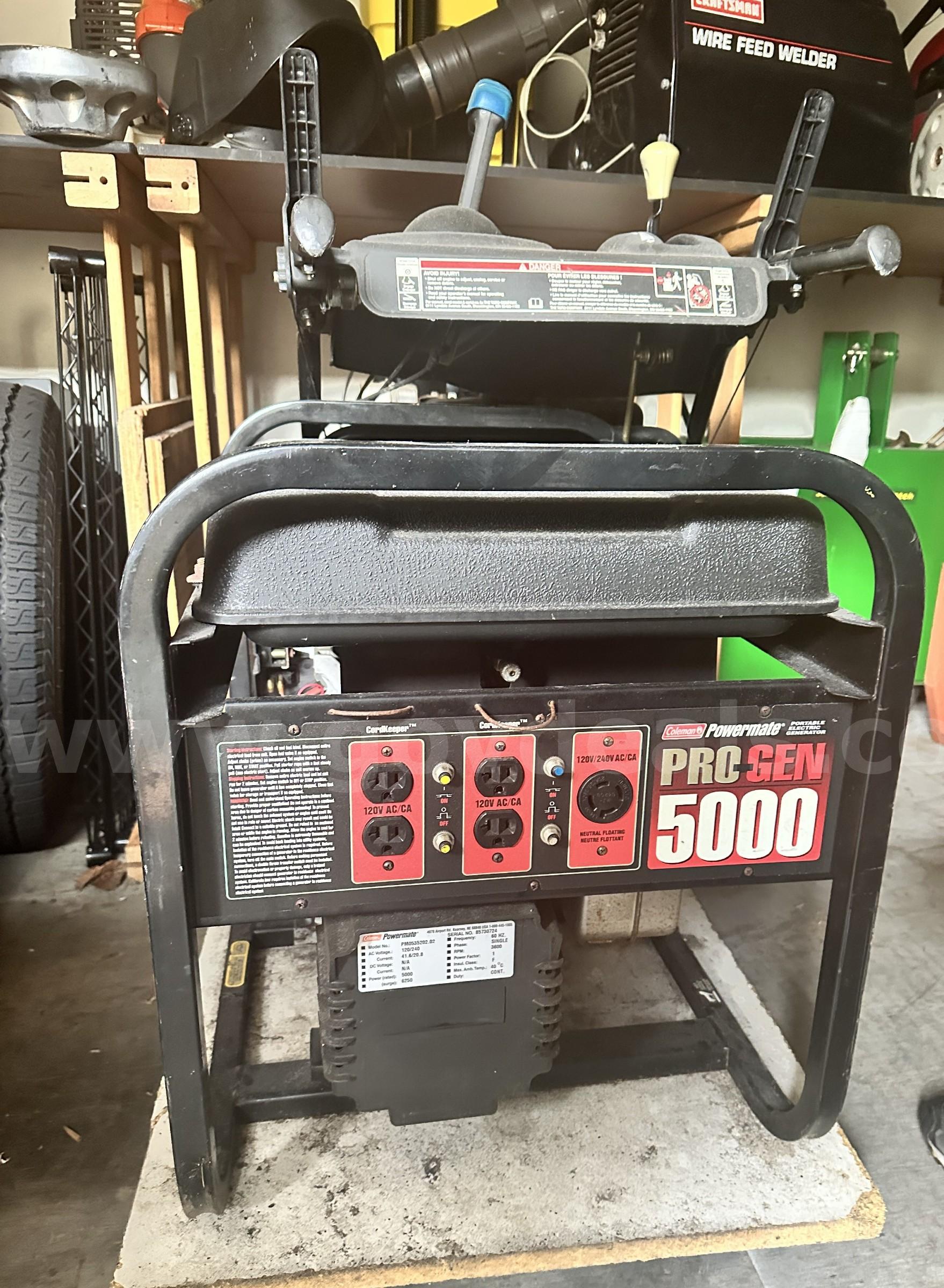 9 HP Stratton Vanguard Commercial Generator Vanguard PM0525260.02 Government Surplus Auction - Photo #2