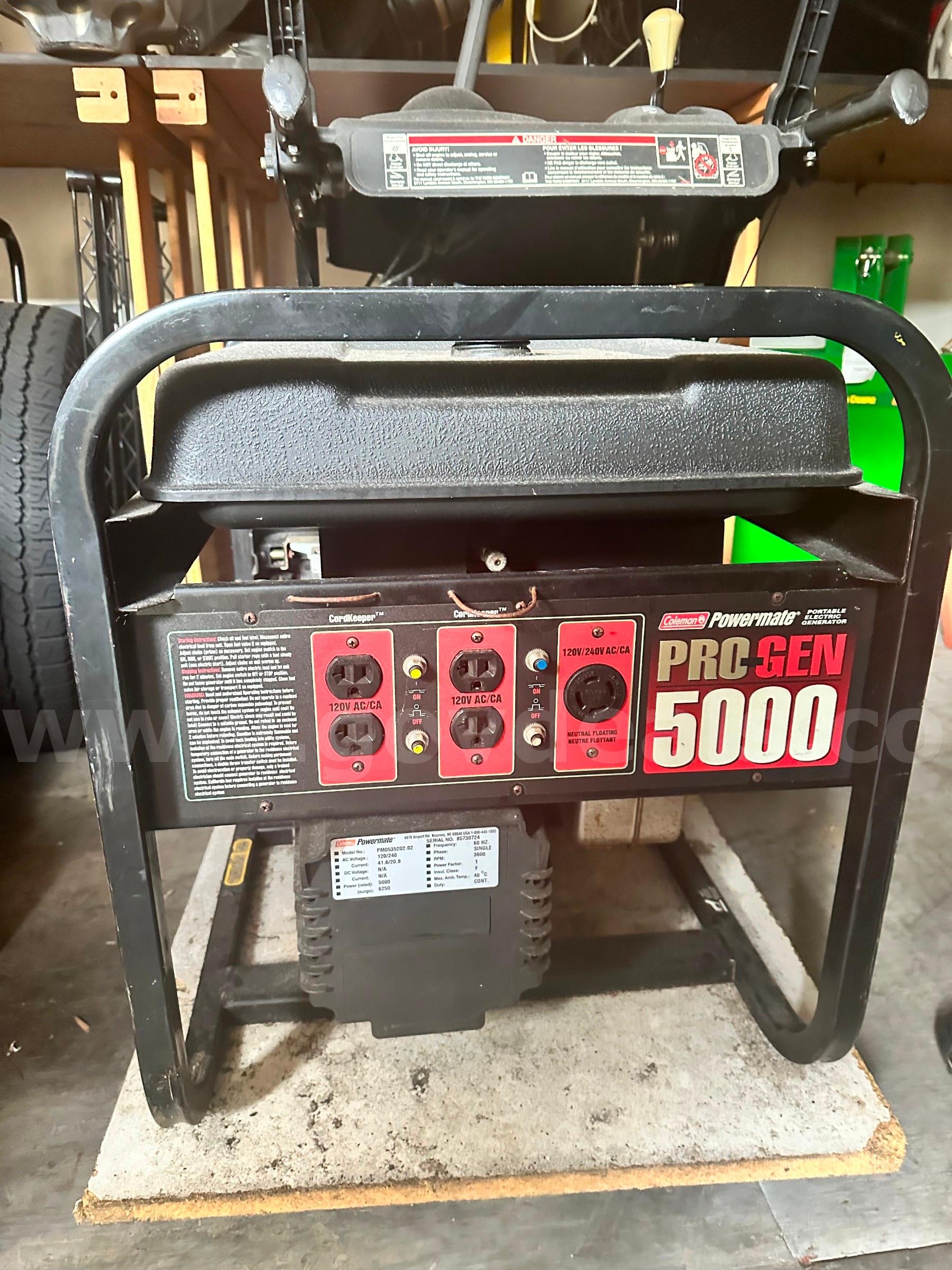 9 HP Stratton Vanguard Commercial Generator Vanguard PM0525260.02 Government Surplus Auction - Photo #3